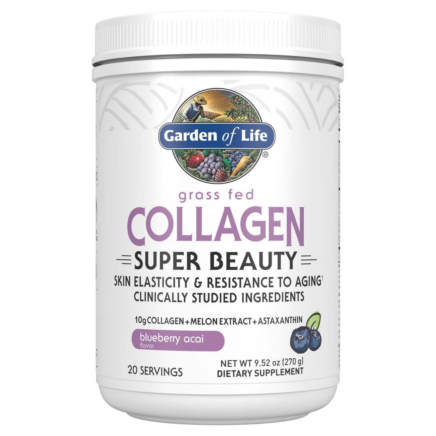Collagène Super Beauty - Myrtille et Baie d'Açai - 270g