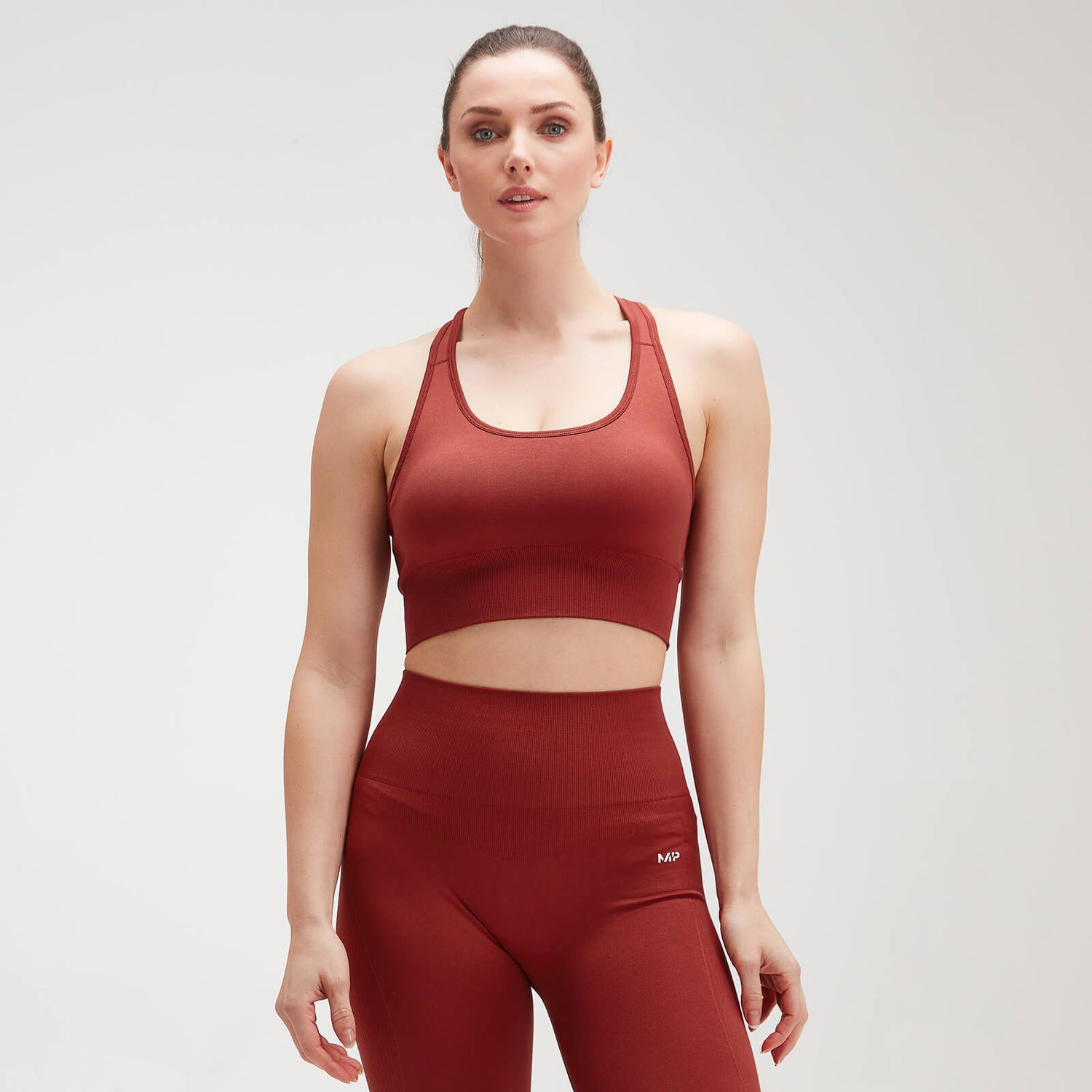 MP Women's Shape Seamless Ultra Sports Bra - Burnt Red - XS
