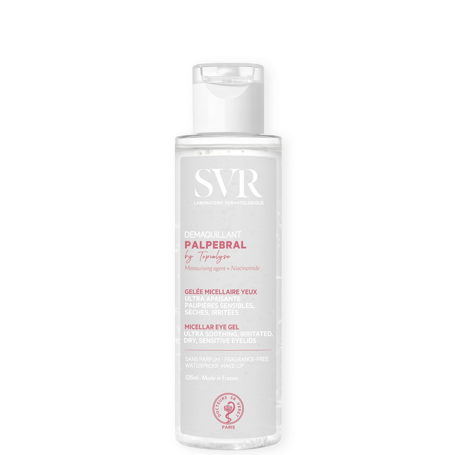 SVR PALPEBRAL Soothing No-Rinse Eye Makeup Remover Gel for Sensitive, Dry, Sore, Allergy-Prone Eyelids and Eye Contour, 125ml