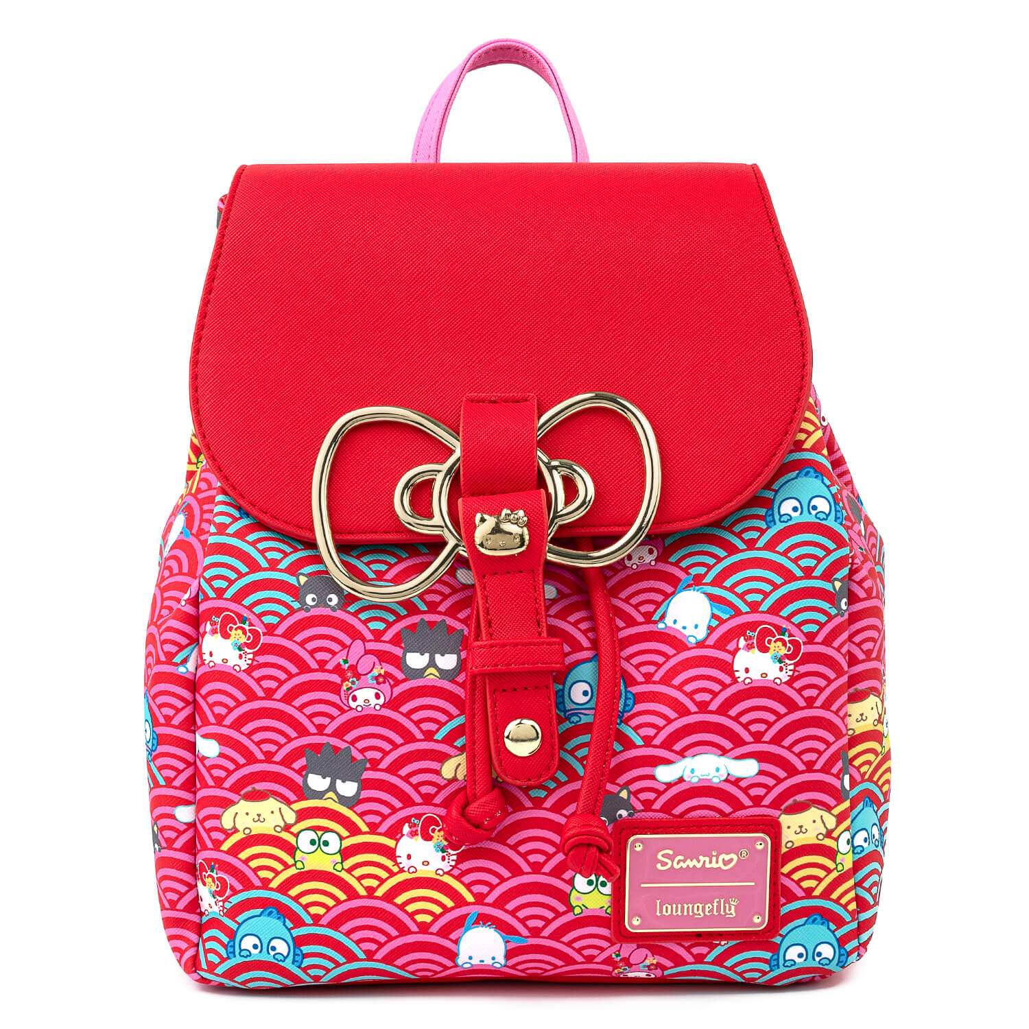 Loungefly Sanrio 60th Anniversary Gold Bow AOP Mini Backpack