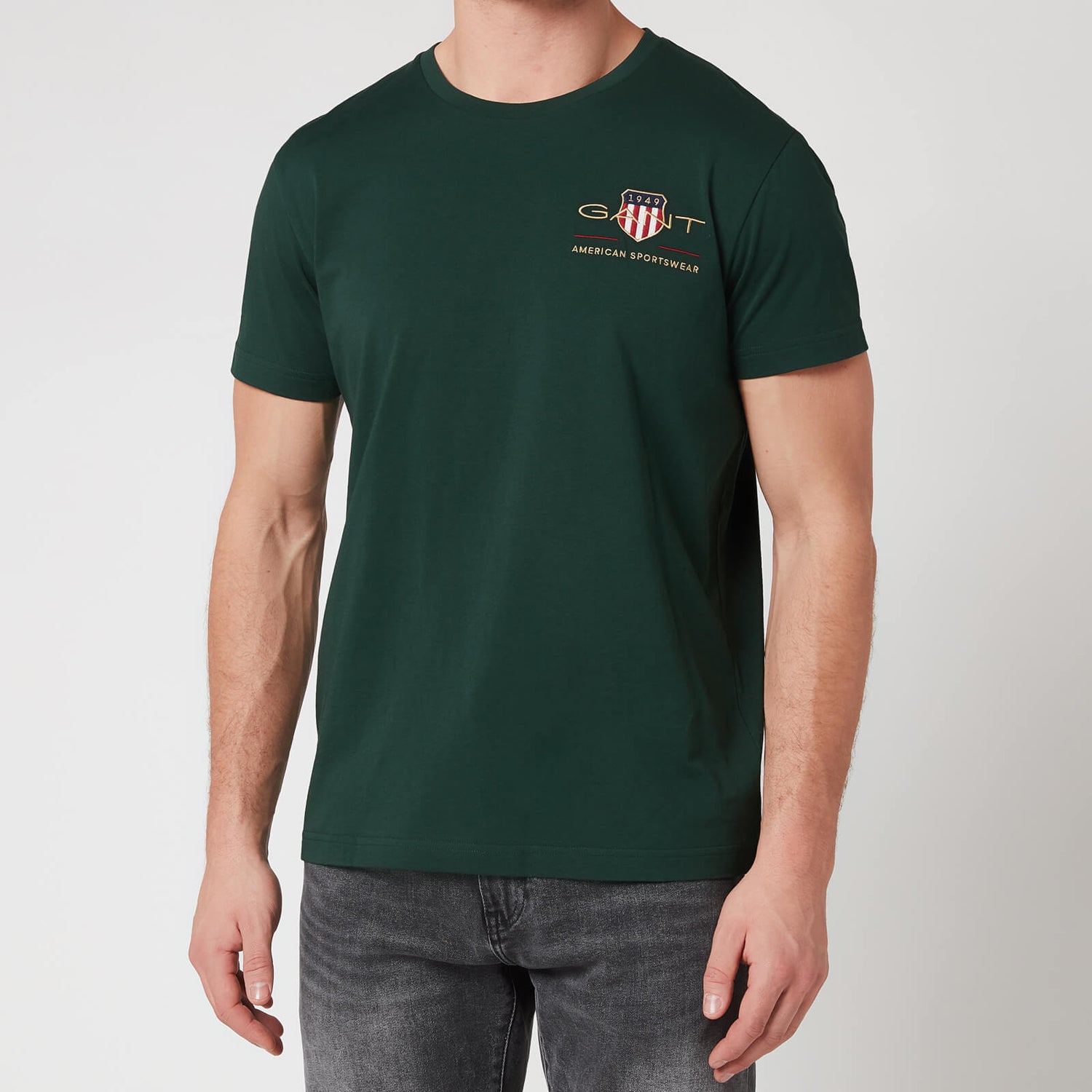 Gant Men's Archive Shield T-Shirt - Tartan Green
