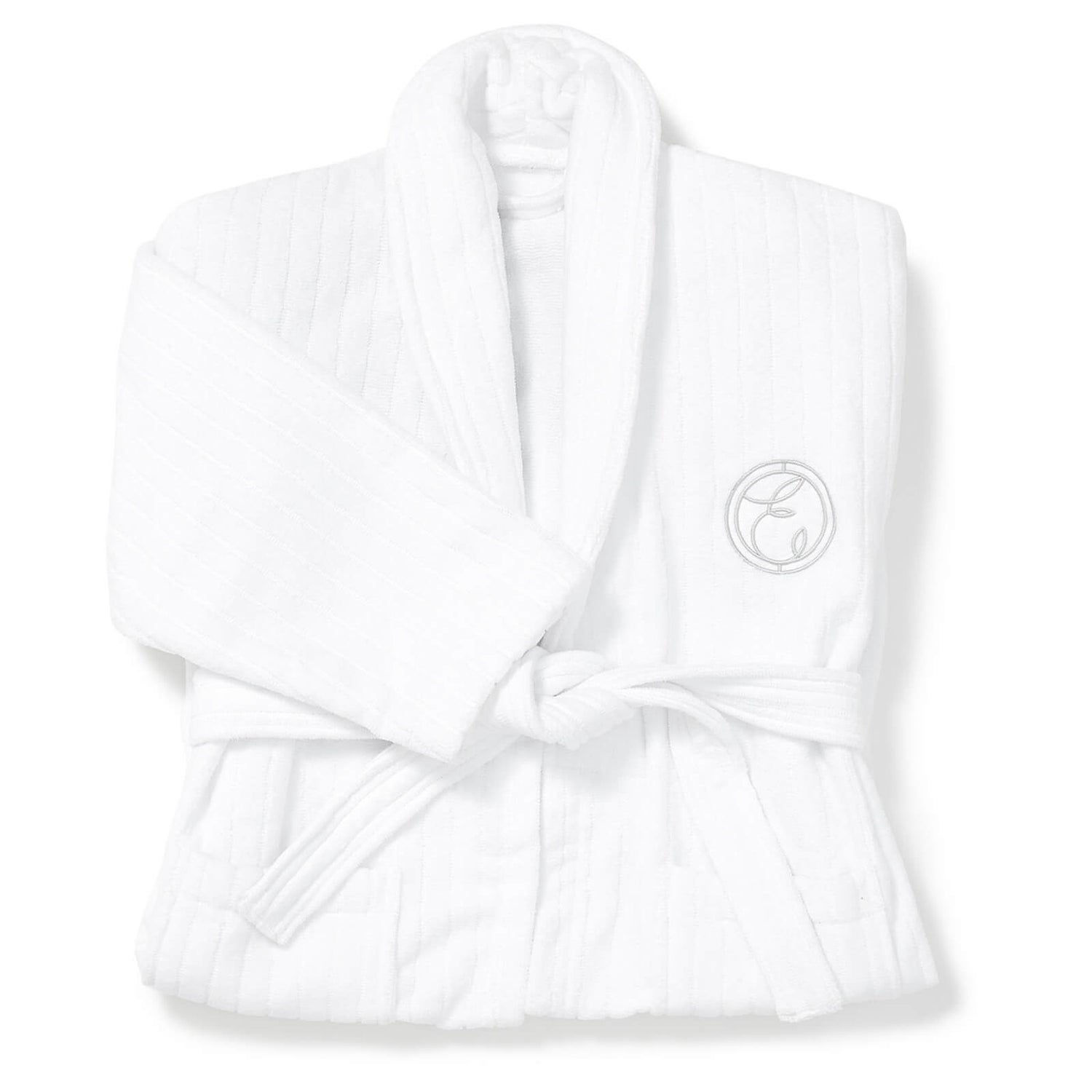 logo-embroidered bathrobe in white