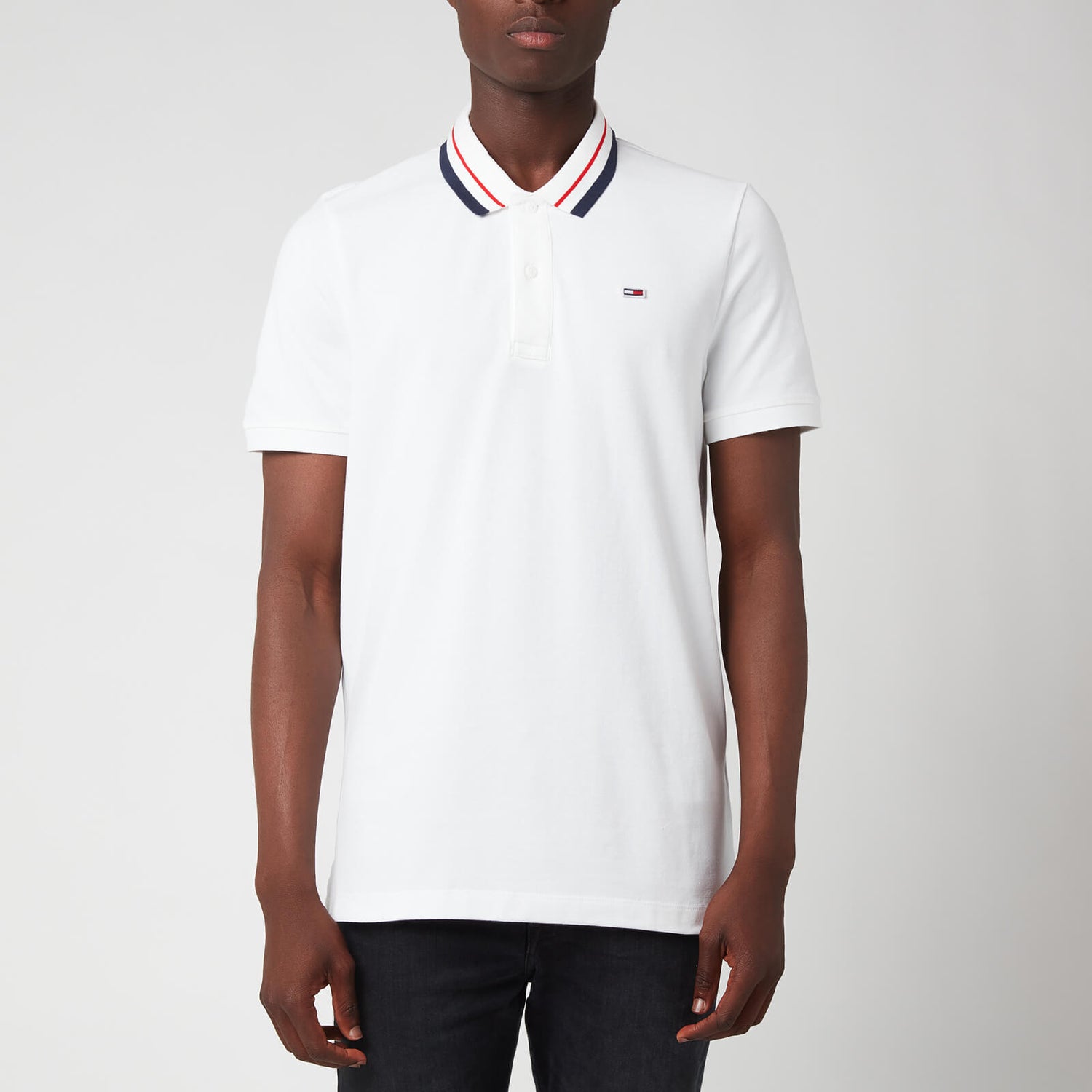 Tommy Jeans Men's Classics Tipped Stretch Polo Shirt - White