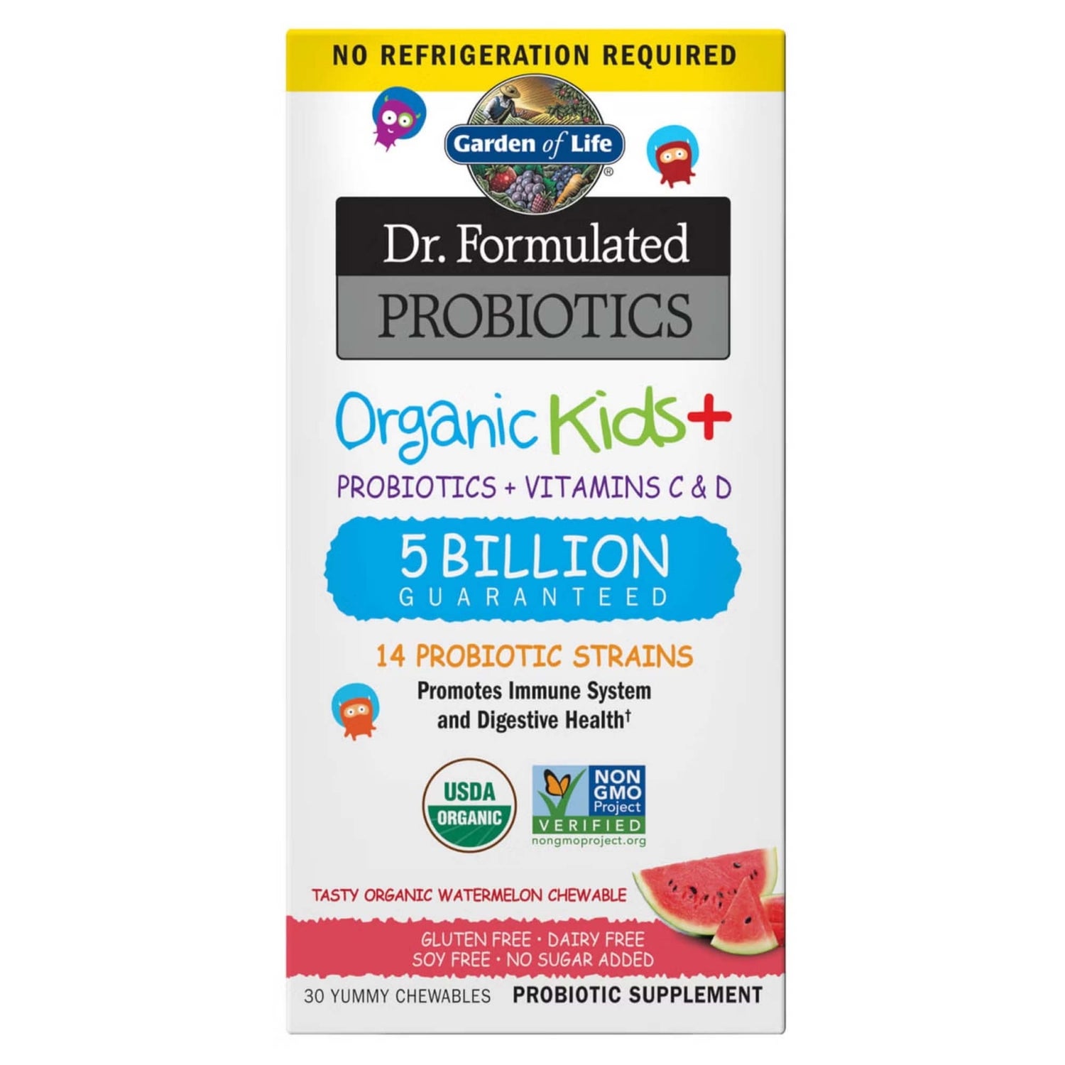 Dr. Formulated Probiotics Organic Kids Watermelon SHELF 30ct Chewables