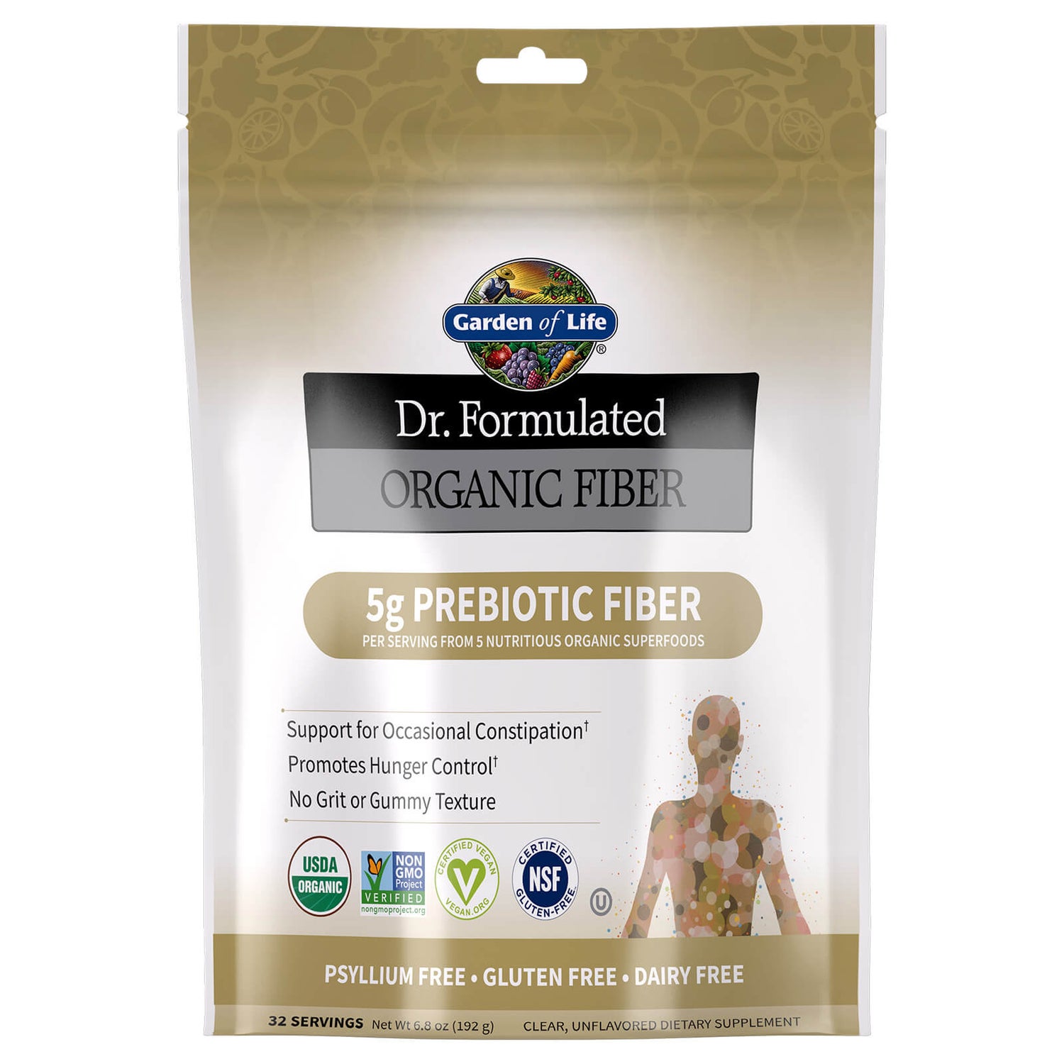 Dr. Formulated Organic Fiber Unflavored 192g Powder
