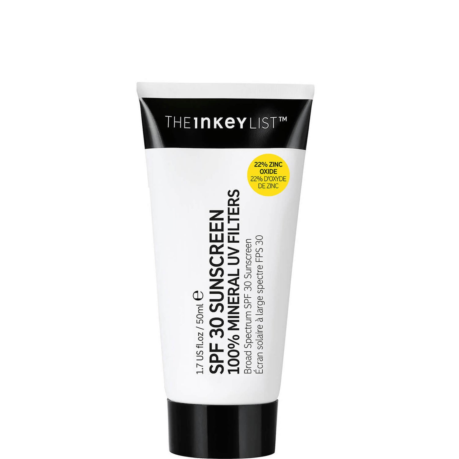 Солнцезащитное средство для лица The INKEY List SPF30 Sunscreen 100% Mineral UV Filters, 50 мл