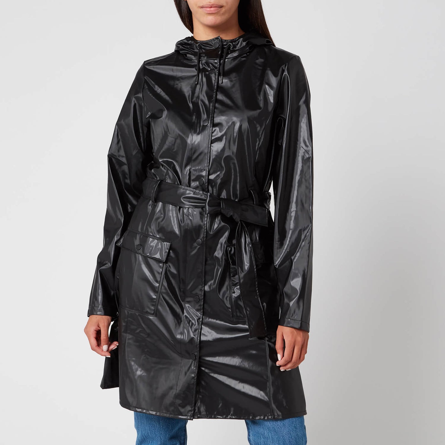 Rains glossy curve jacket black outlet