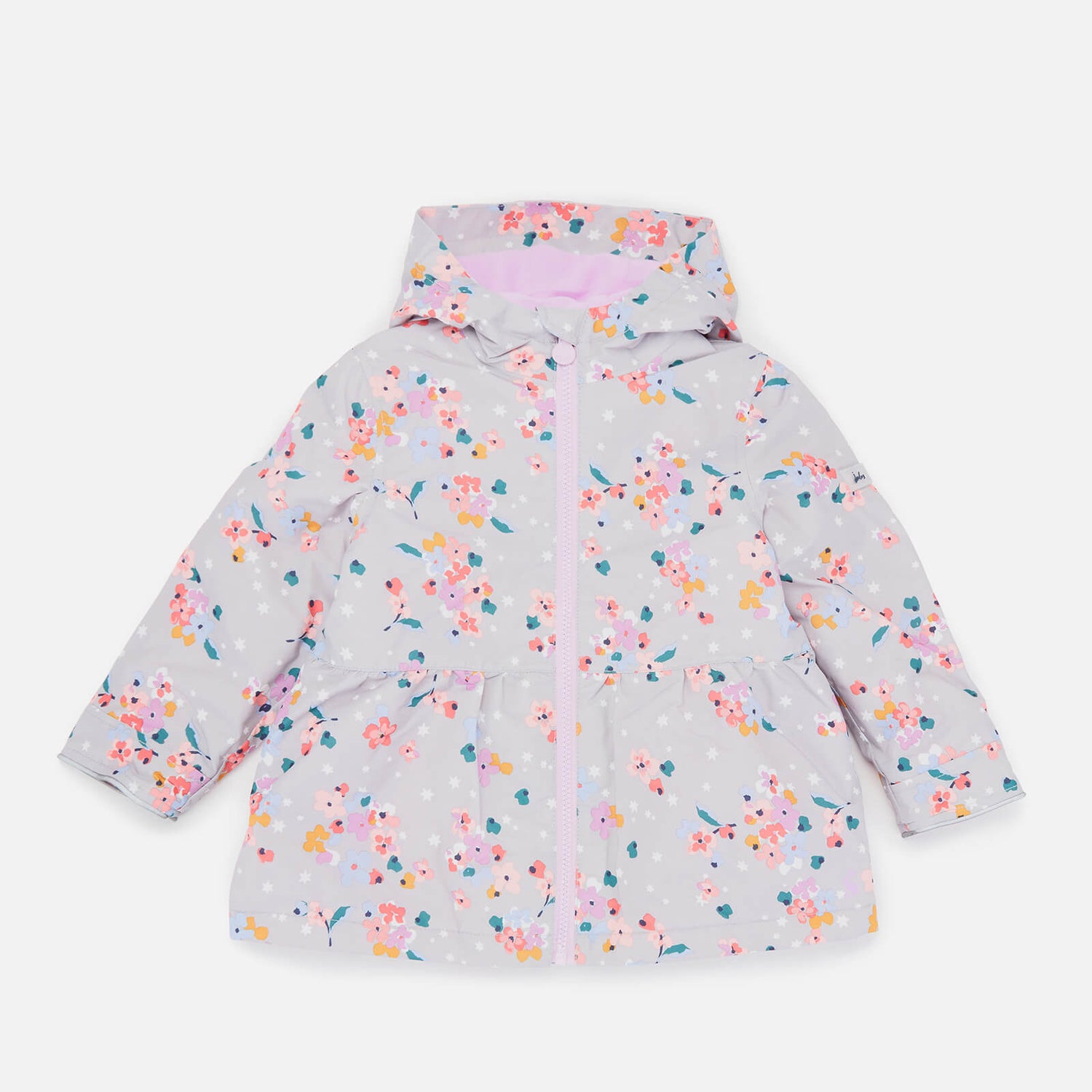 Joules Kids Raindrop Peplum Coat Grey TheHut