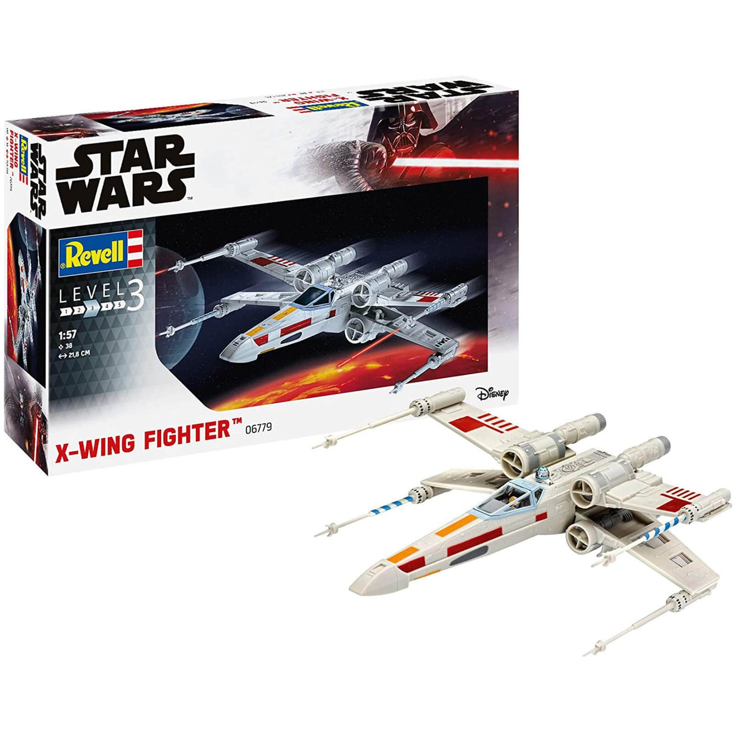 Revell Gift Set Star Wars X-Wing Fighter And Tie Fighter Buildable Plastic Model 1:57 Scale