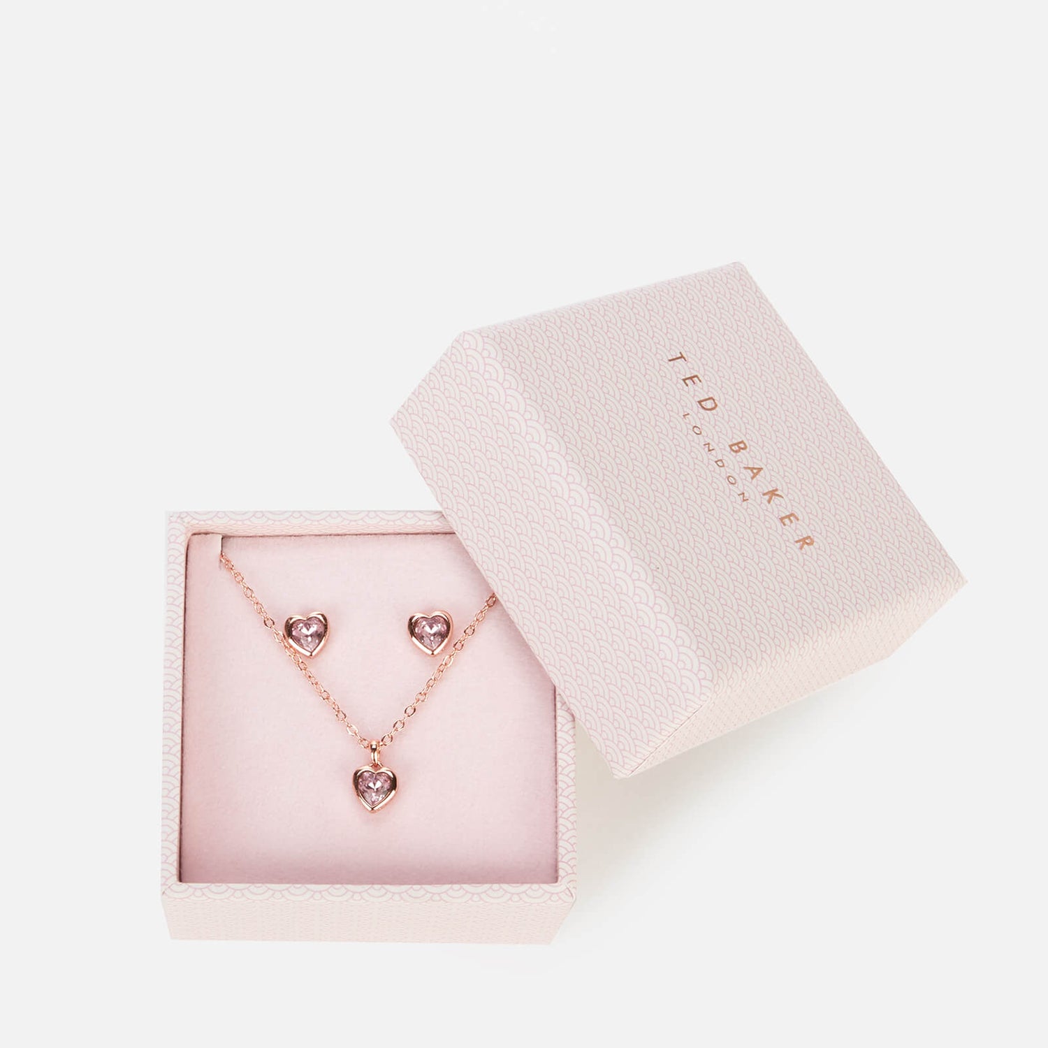 Ted Baker Women s Hadeya Crystal Heart Gift Set Exclusive Rose Gold Light Amethyst TheHut