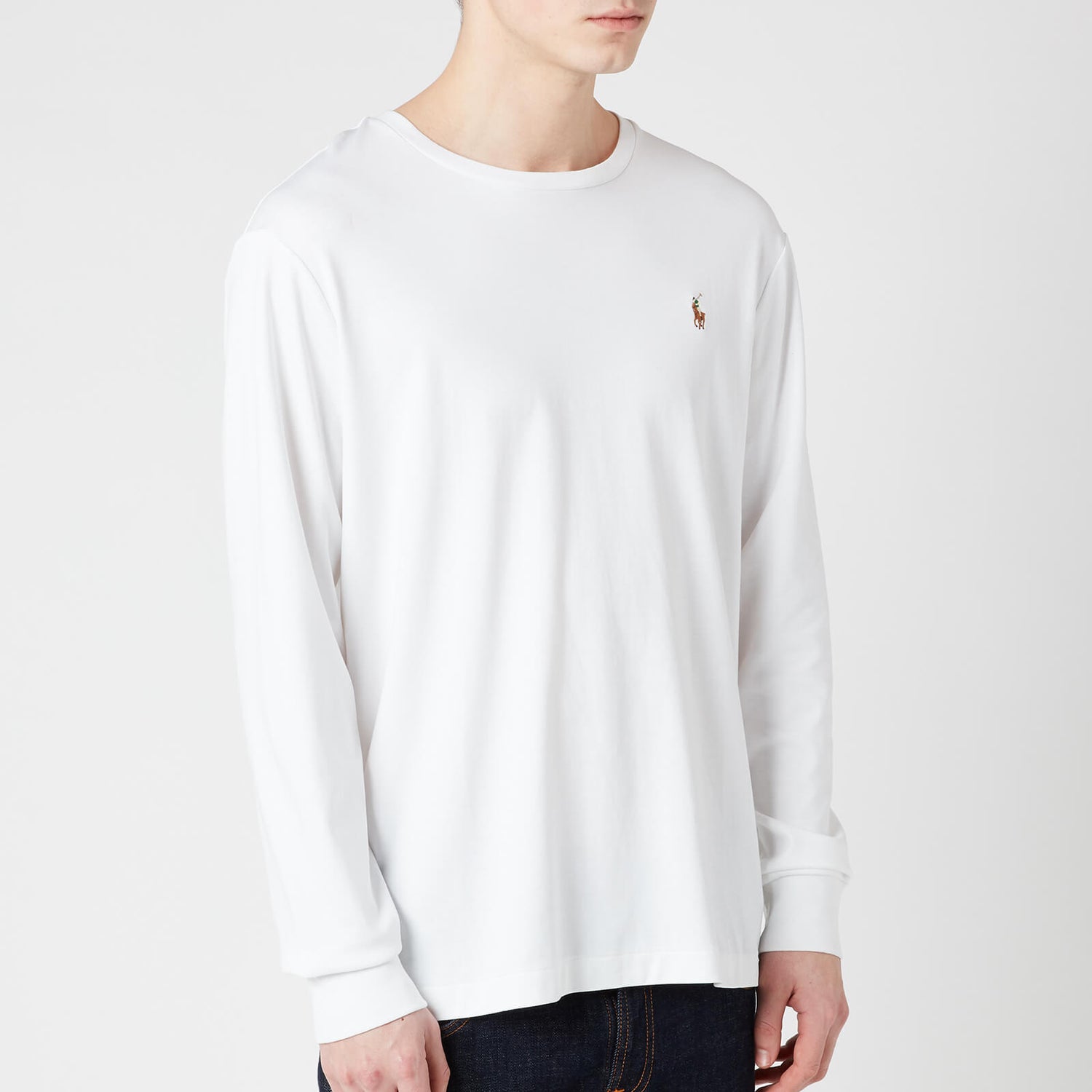 Polo Ralph Lauren Men's Custom Slim Fit Long Sleeve T-Shirt - White - S