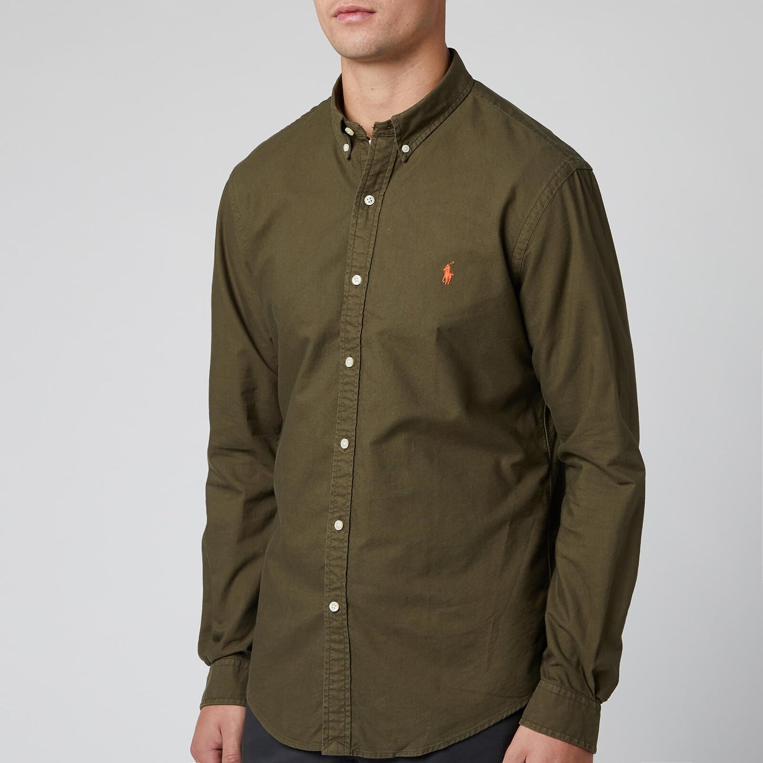 Polo Ralph Lauren Men's Slim Fit Garment Dyed Oxford Shirt - Defender Green