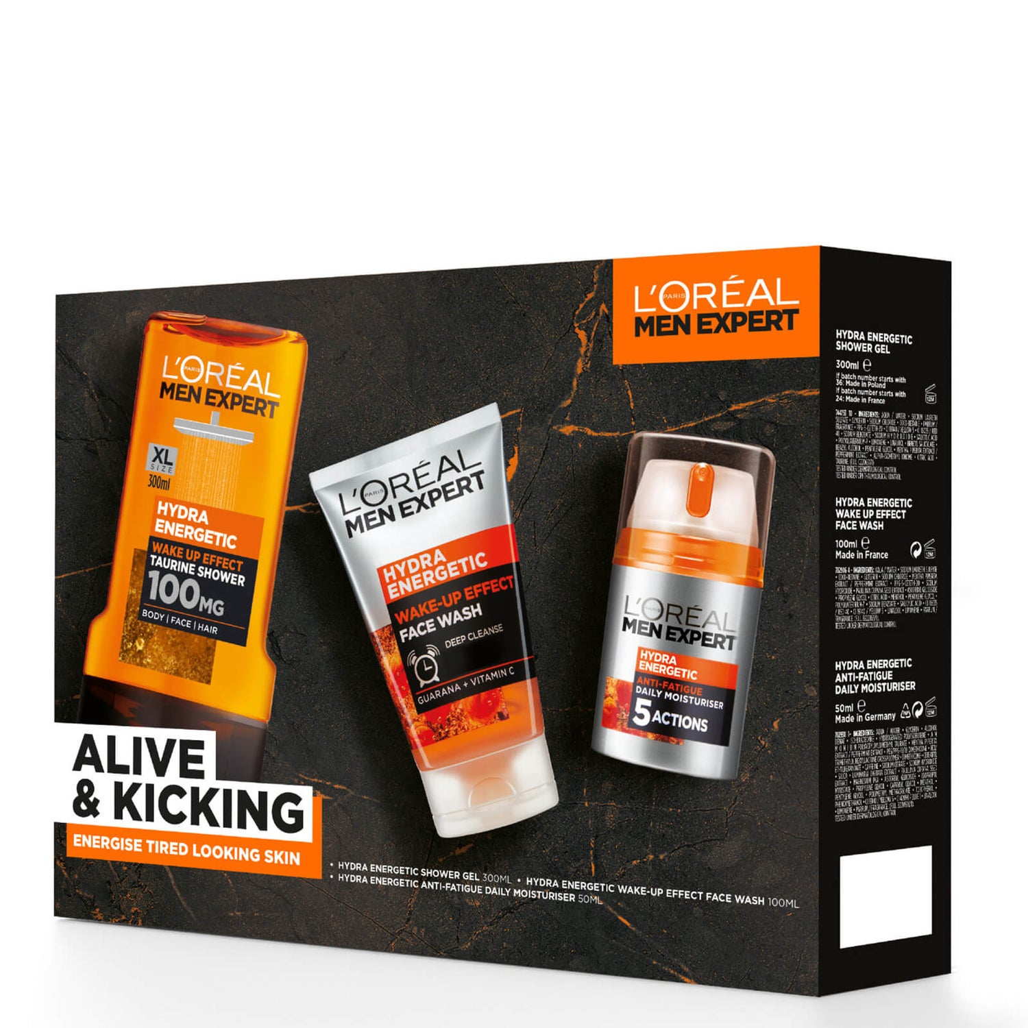 L'Oreal Paris Men Expert Alive and Kicking 3 Piece Gift Set For Him (Worth £18.00)