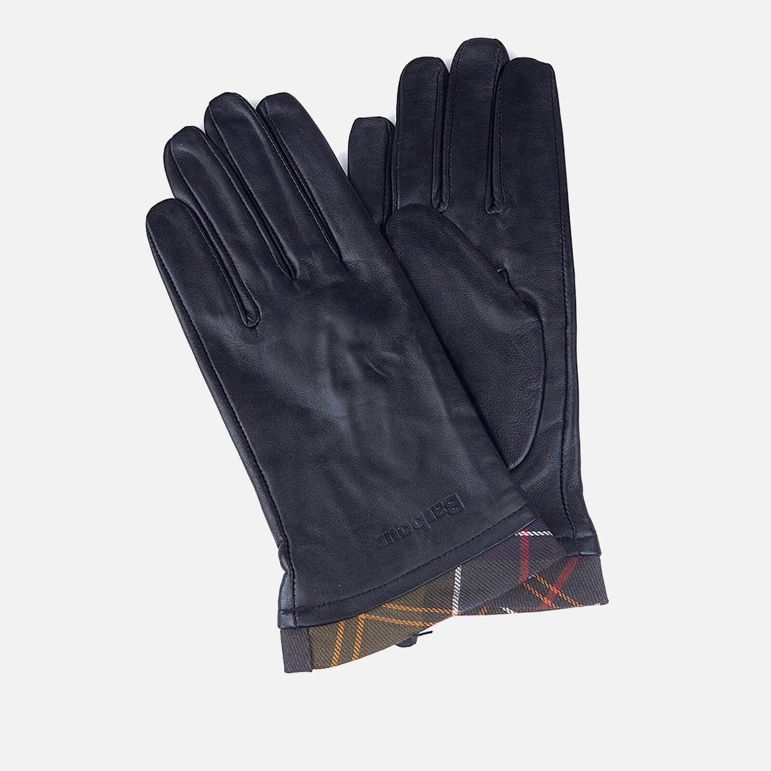 Barbour Women's Tartan Trimmed Leather Gloves - Black/Classic - S