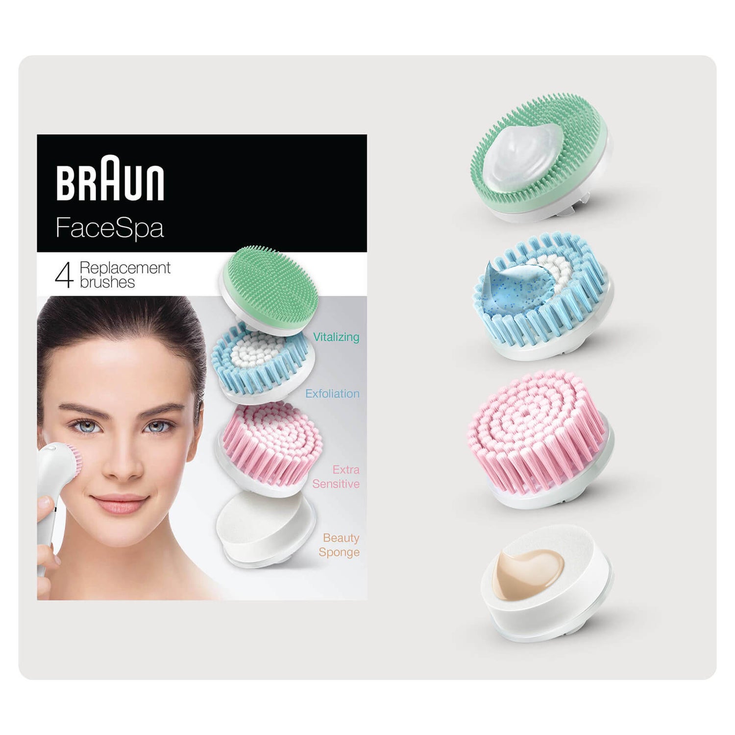 Braun FaceSpa Replacement Brushes - Bonus Edition