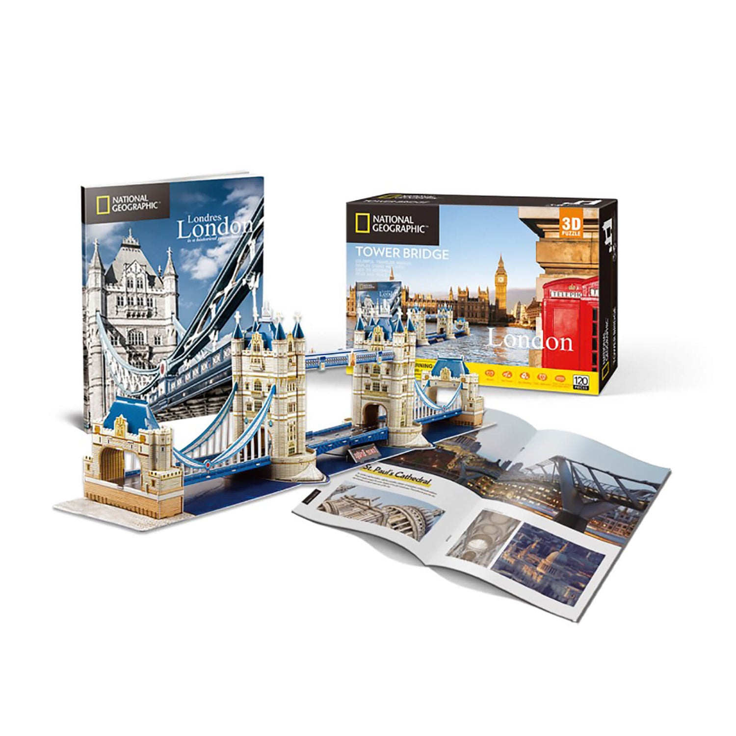 National Geographic 3D Jigsaw Puzzles Big Ben St Paul's Ages 8+ Tower Bridge 