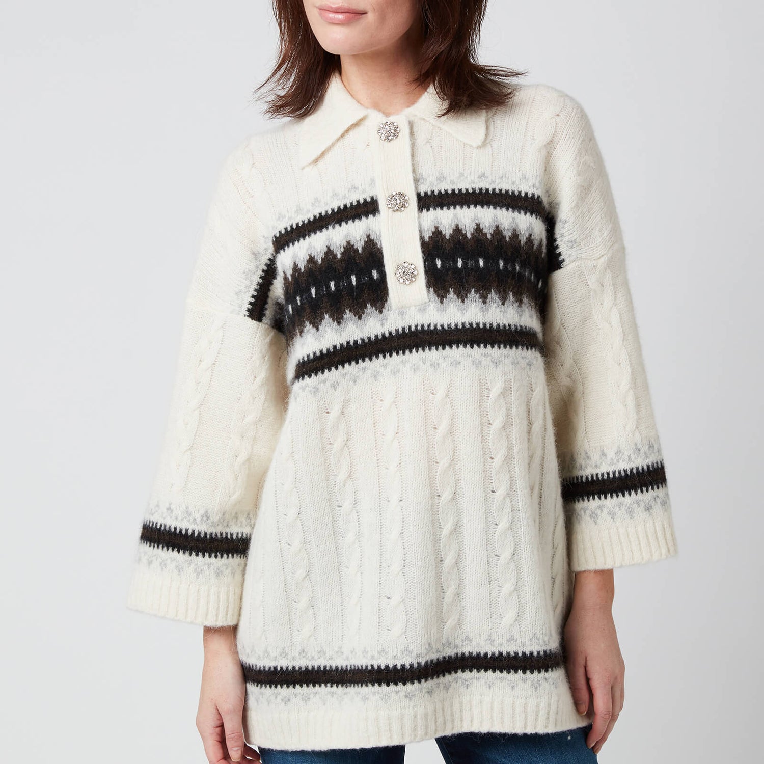 ganni alpaca knit blouse
