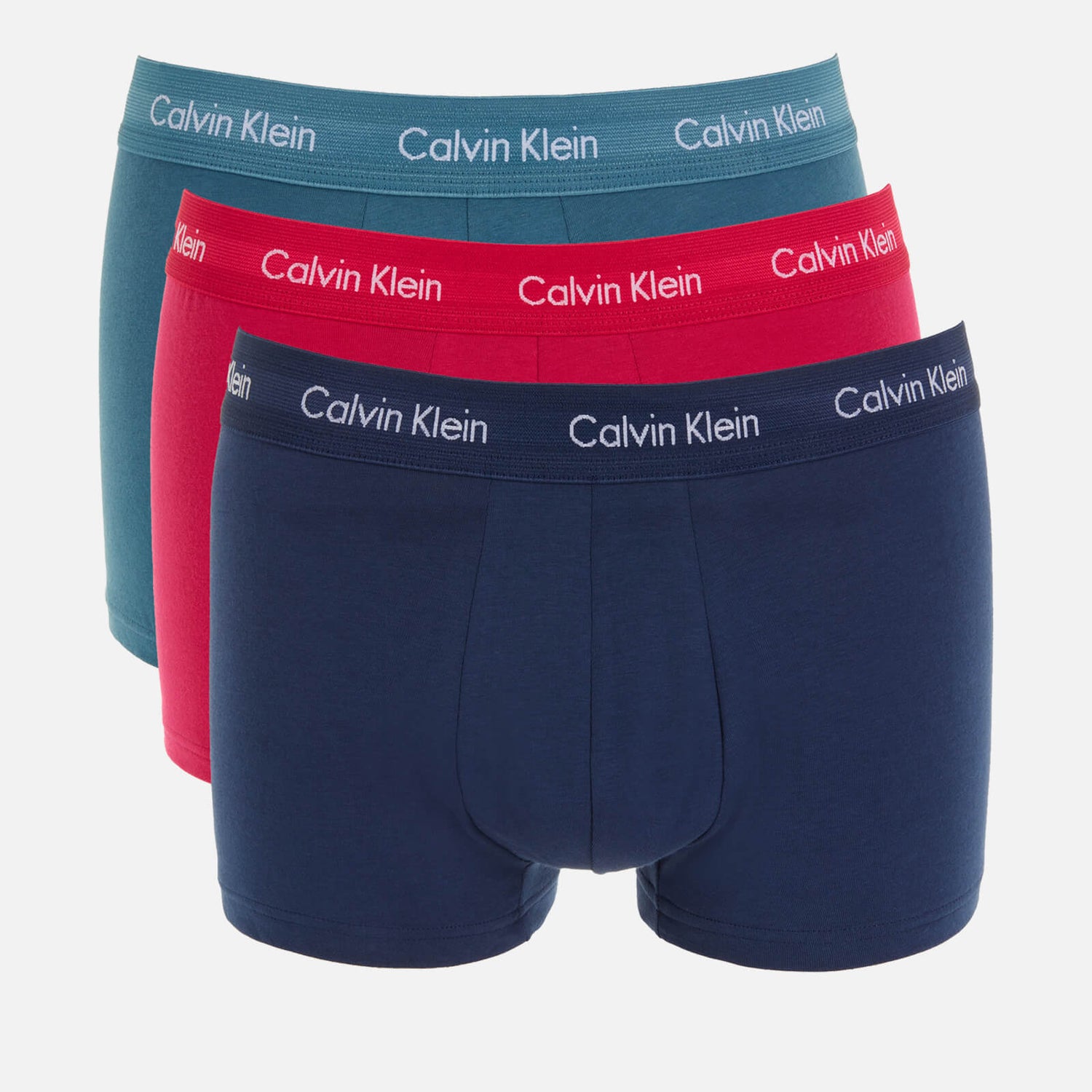 Calvin Klein Men's 3 Pack Low Rise Trunks - Plumberry/Chino Blue/Riverbed