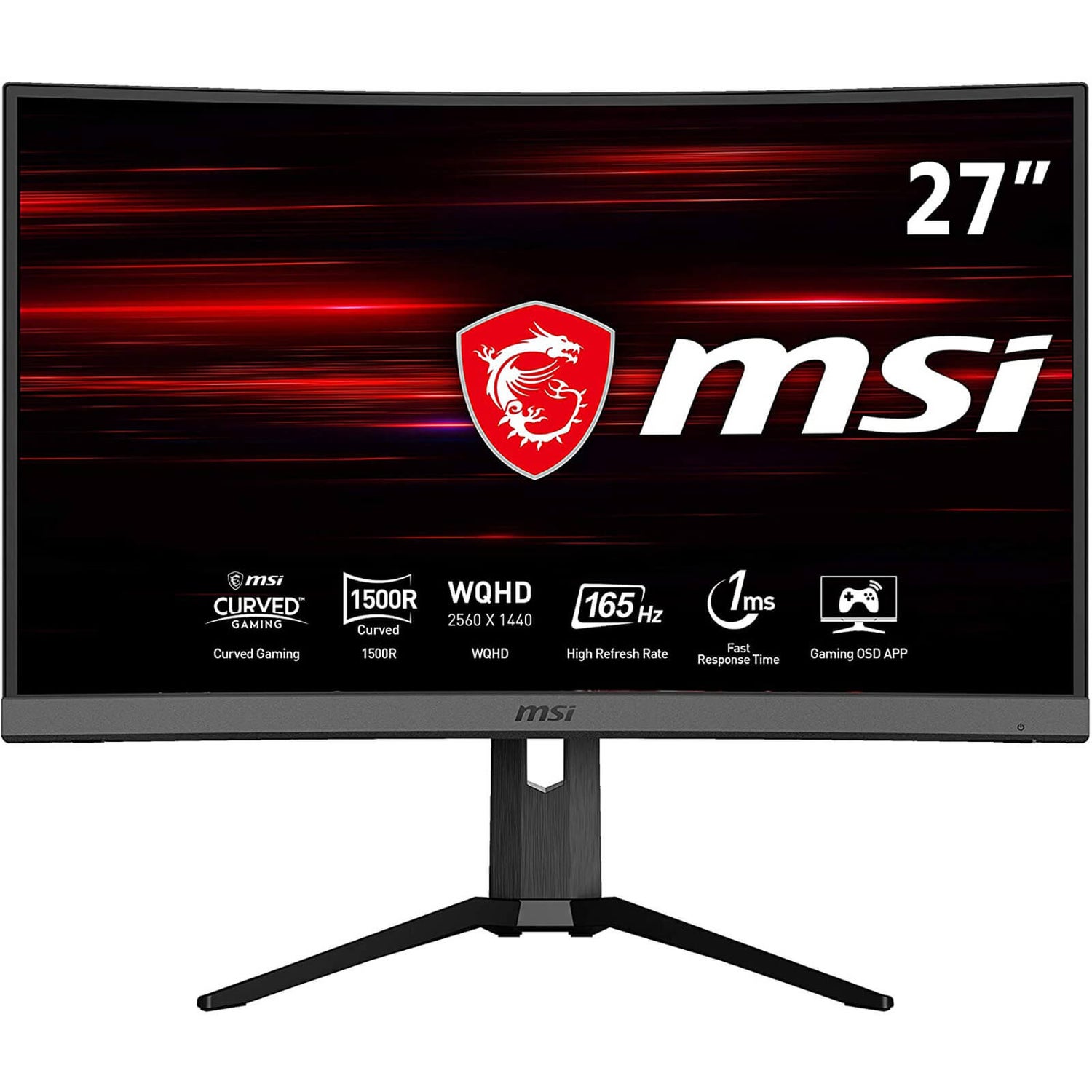 MSI Optix MAG272CQR Quad HD 27” Curved LED Gaming Monitor - Black