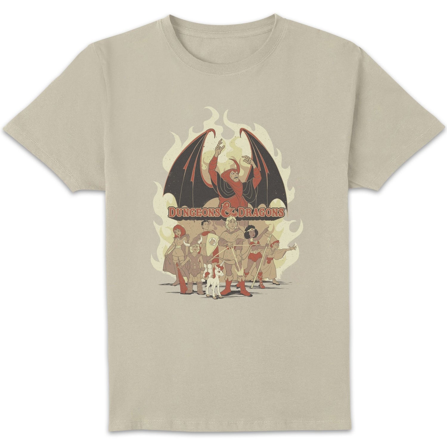 Dungeons & Dragons D&D Cartoon The Party Unisex T-Shirt - White Vintage Wash