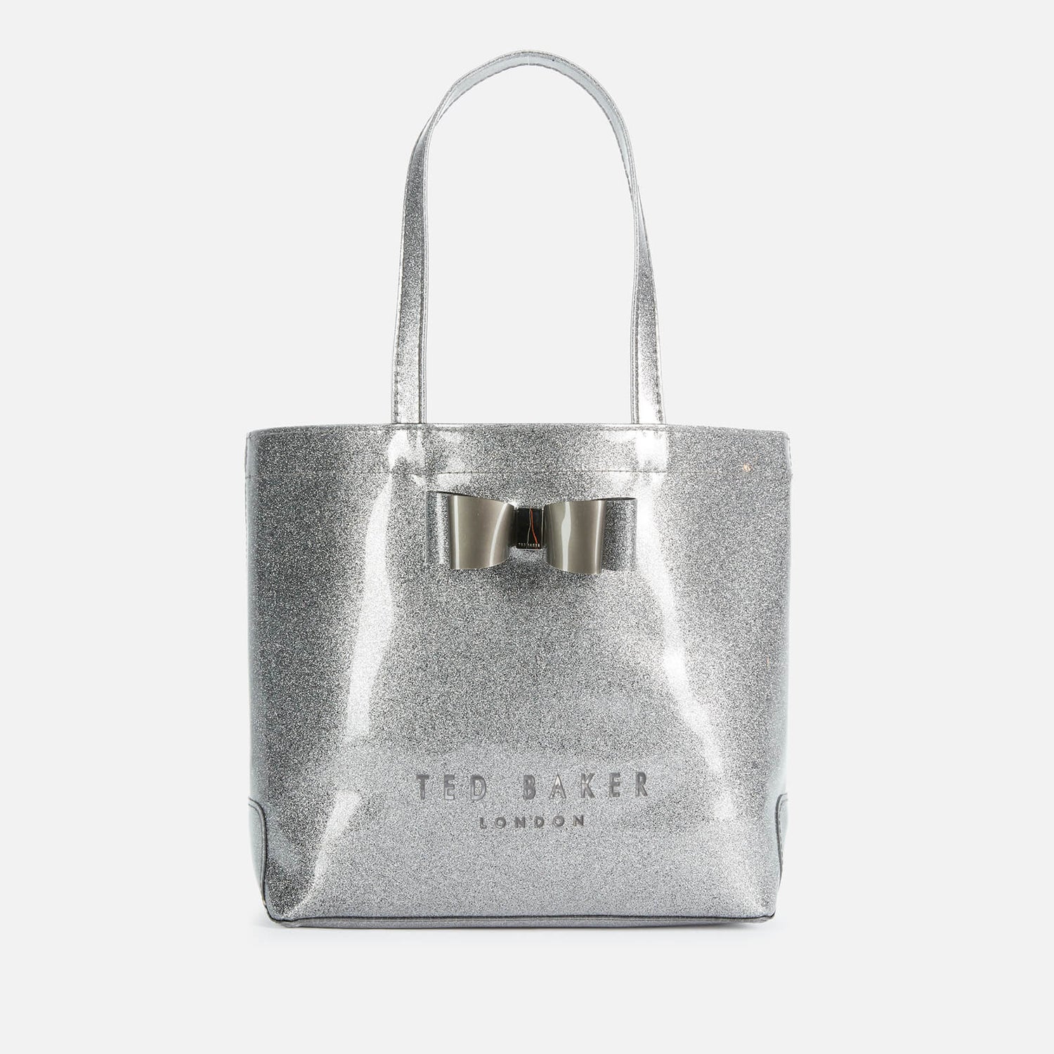 Ted Baker Women s Gigacon Bow Glitter Small Icon Bag Gunmetal