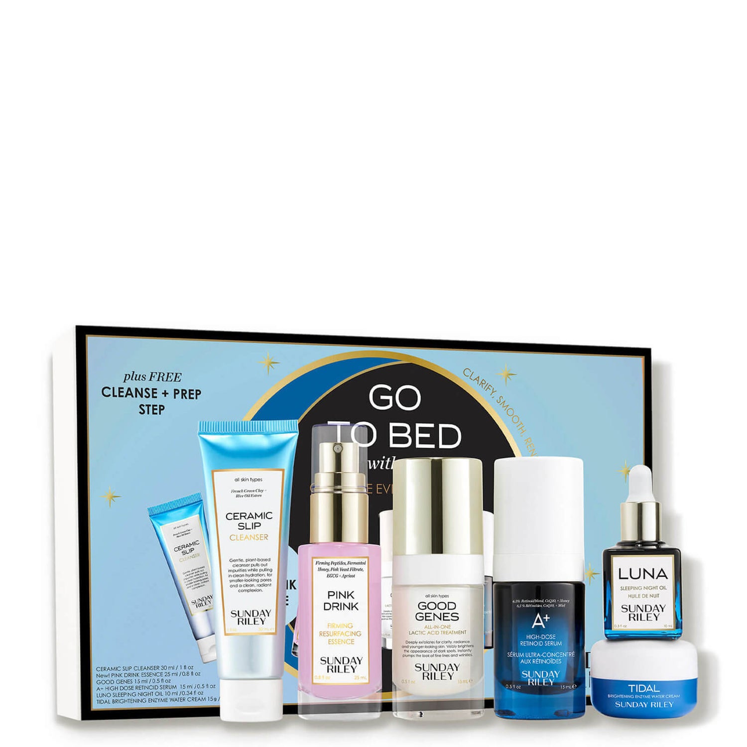 Sunday Riley Go To Bed With Me: Complete Evening Skincare Routine (6 piece - $154 Value)