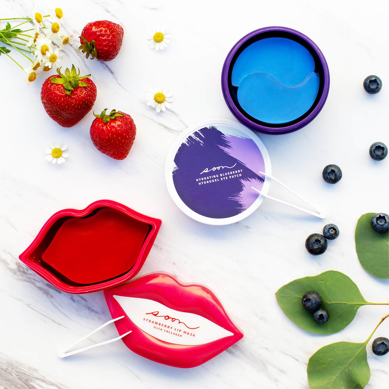 Soon Skincare Seoul Mates Duo – Strawberry Lip Jar and Blueberry Eye Jar (Worth $172.00)