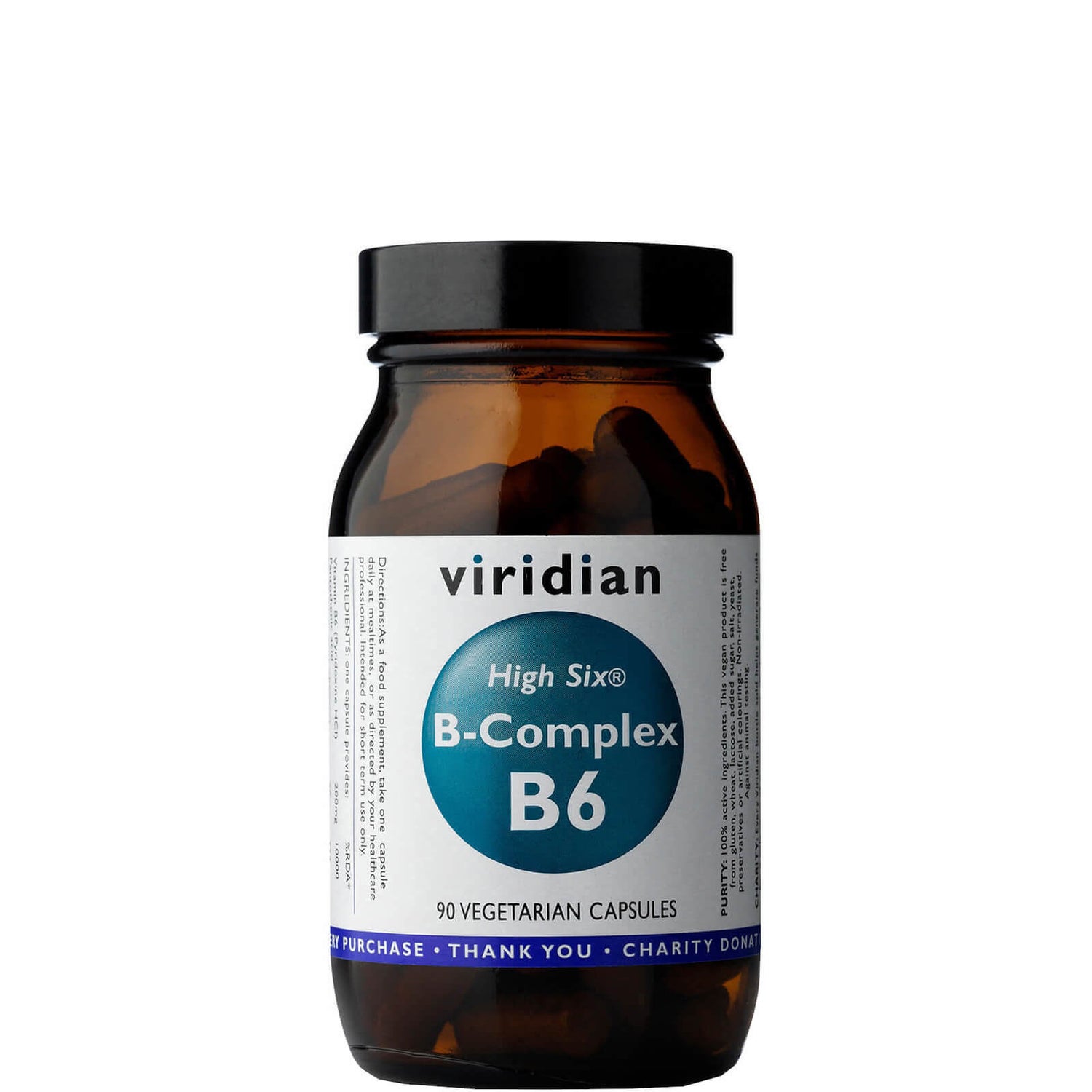 High Six Vitamin B6 with B-Complex Veg Caps - 90 Capsules