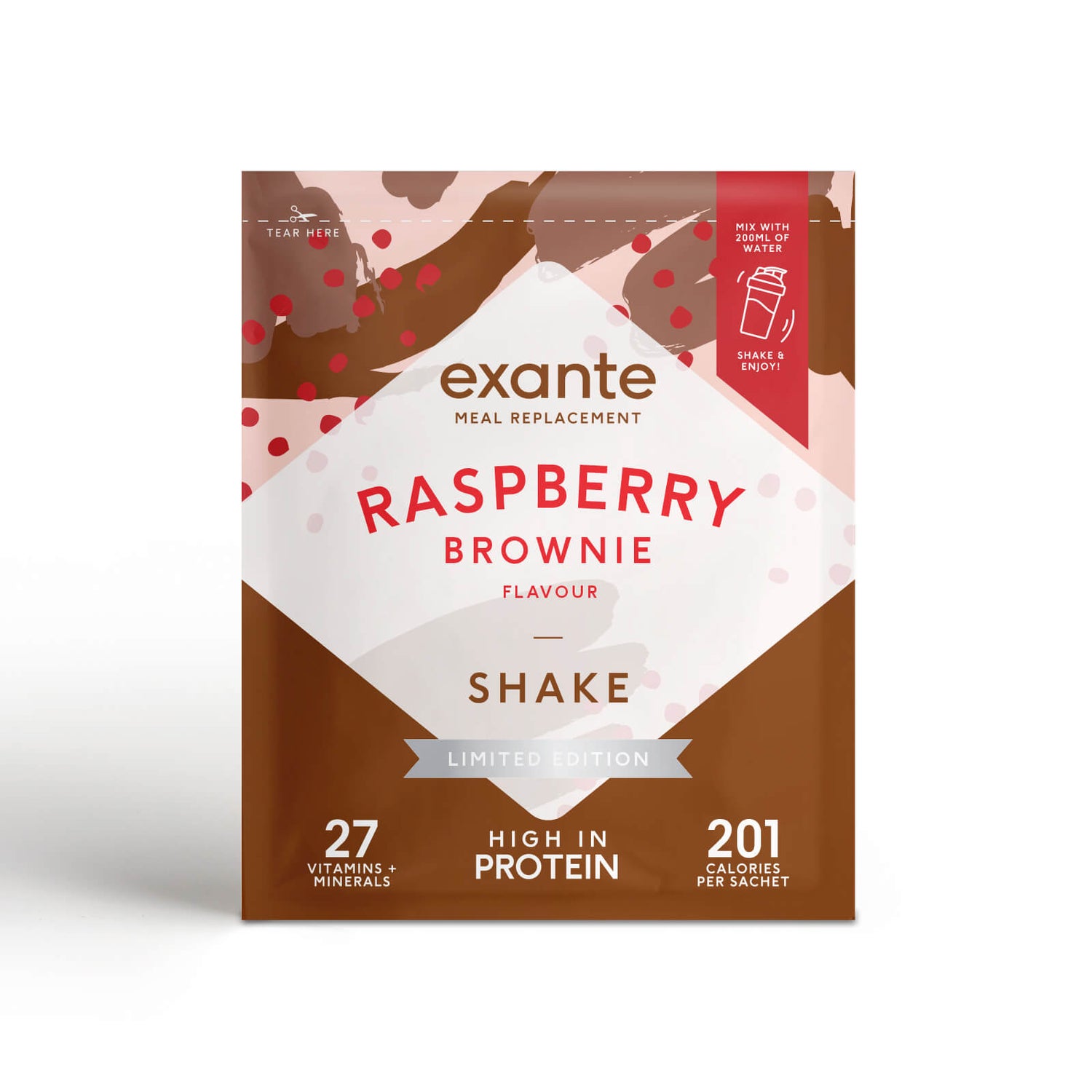 Meal Replacement Box of 7 Raspberry Brownie Shake