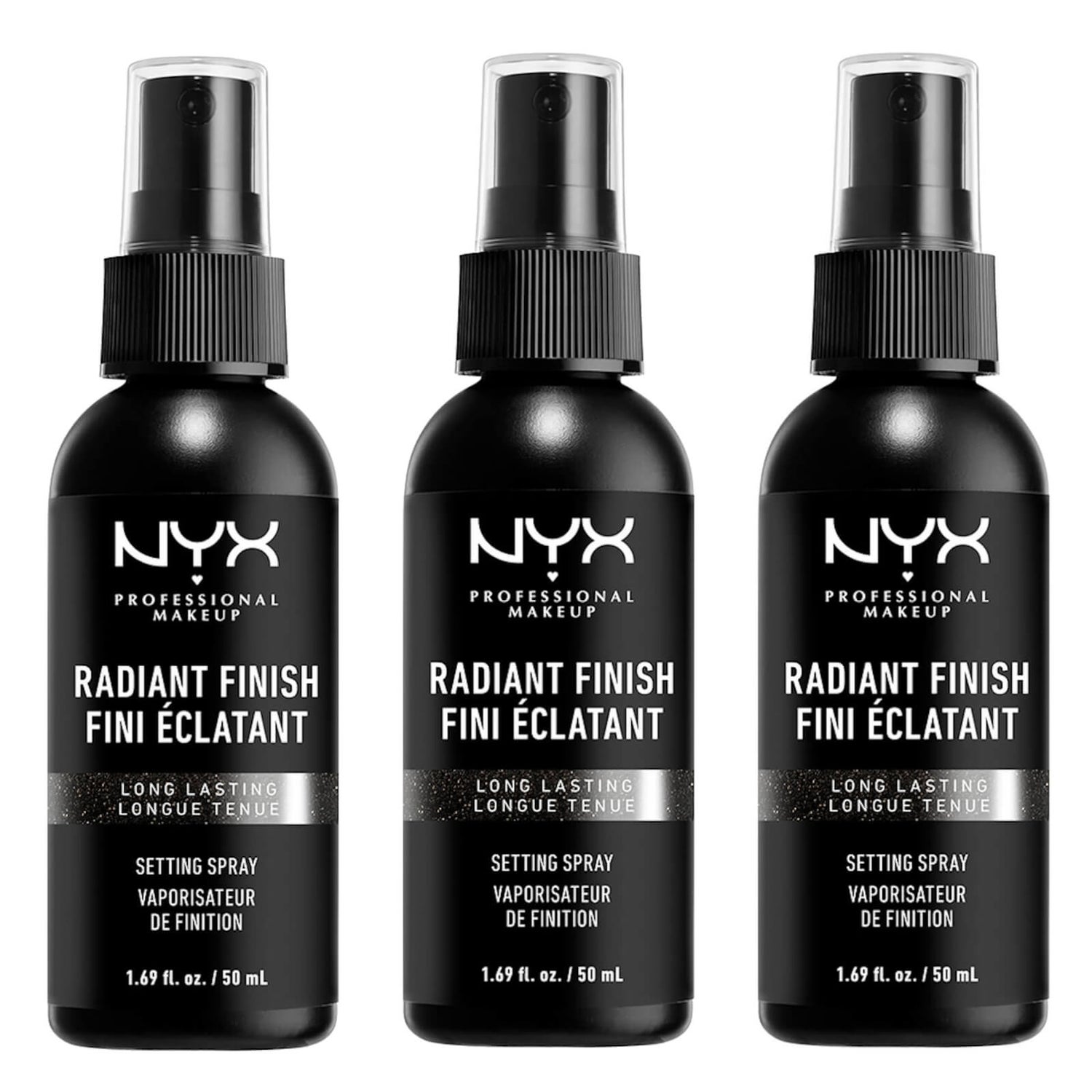 NYX Professional Makeup Radiant Finish Setting Spray X 3 | LOOKFANTASTIC
