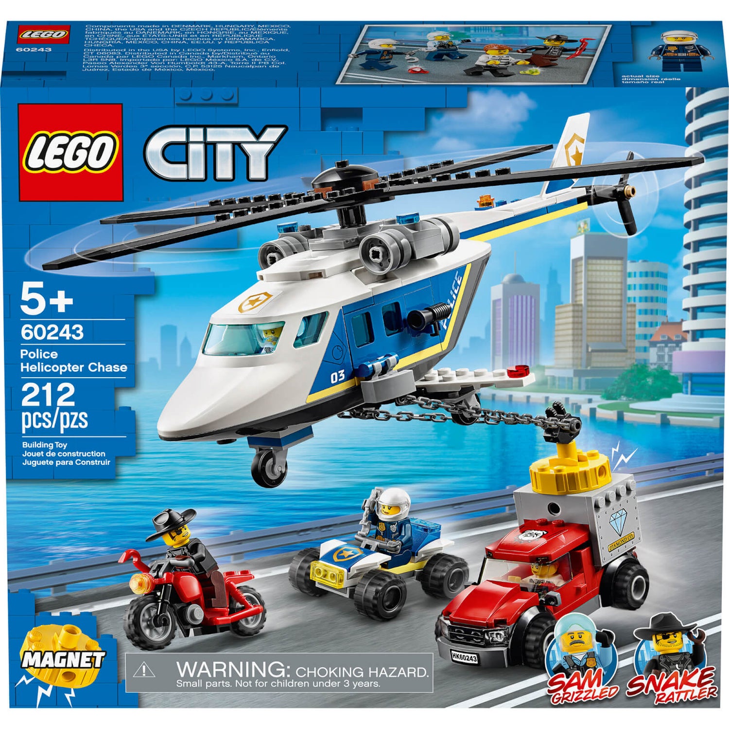 Prominent Concreet oppervlakkig LEGO City: Police Helicopter Chase Building Set (60243) Toys - Zavvi US
