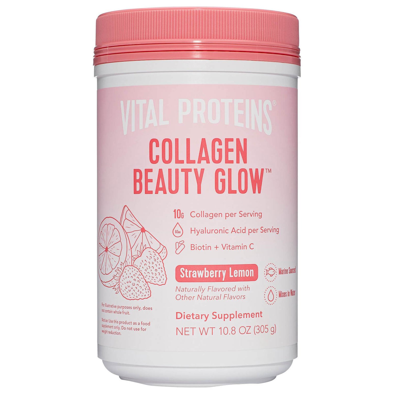 Collageen Beauty Glow™ Poeder - Aardbei-Citroen 305 g