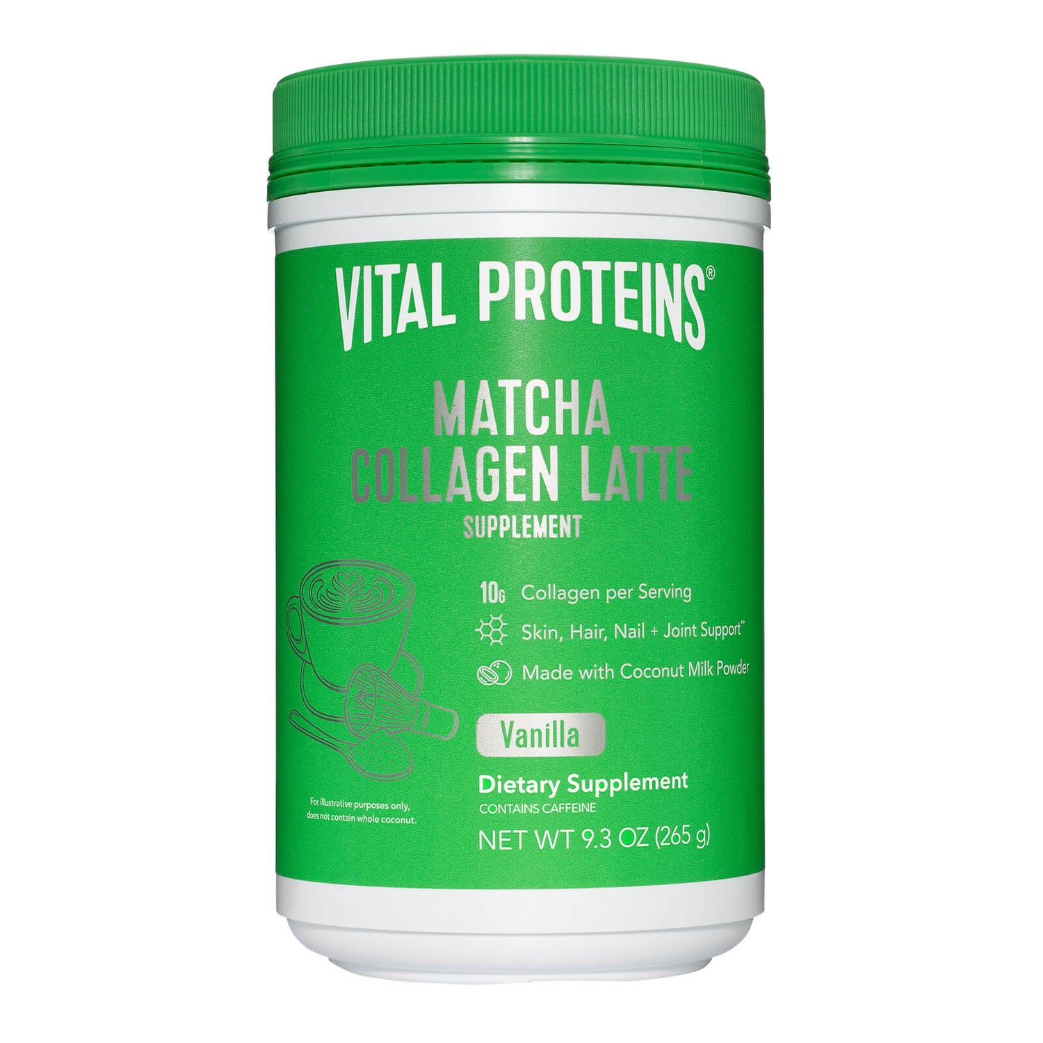 Vital Proteins® Matcha Collagen Latte 265g - Vanilla