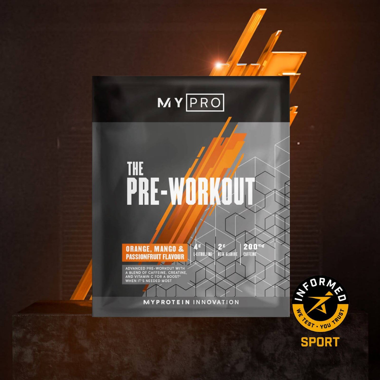 THE Pre-Workout (Sample) - 14g - Portocale, Mango și Fructul pasiunii