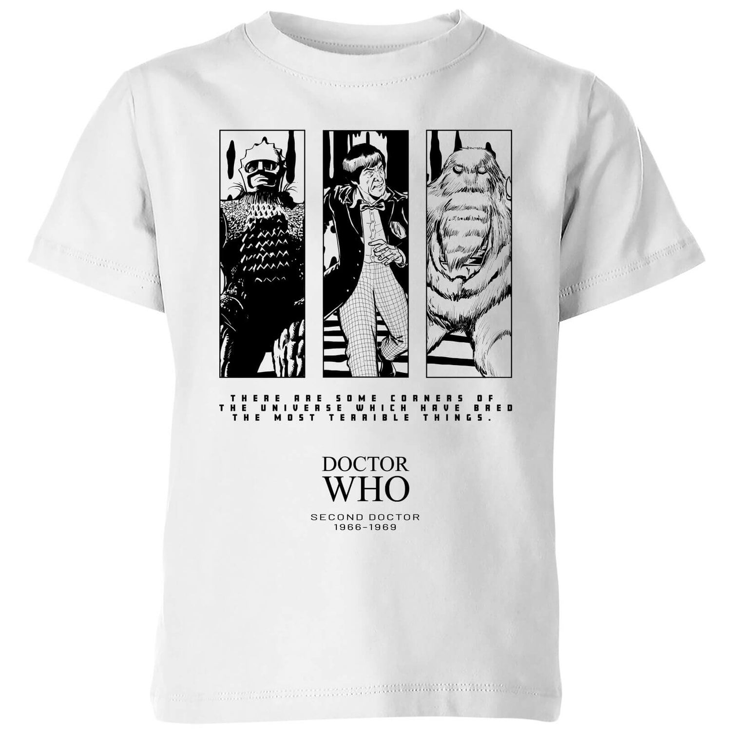 T-Shirt Doctor Who 2nd Doctor Enfant - Blanc
