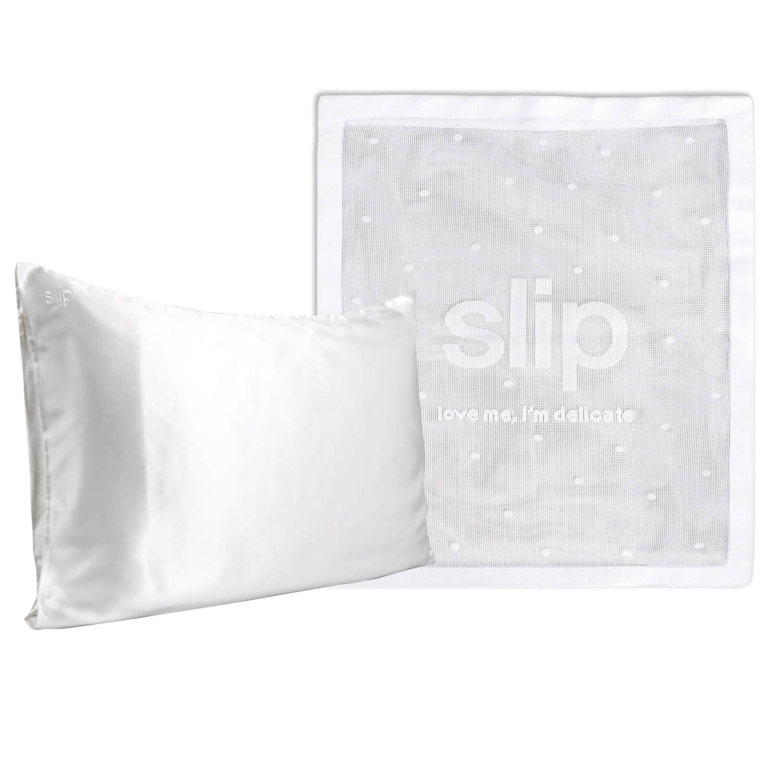 Slip Dermstore Exclusive Silk White Pillowcase Duo and Delicates Bag (Worth $193.00)