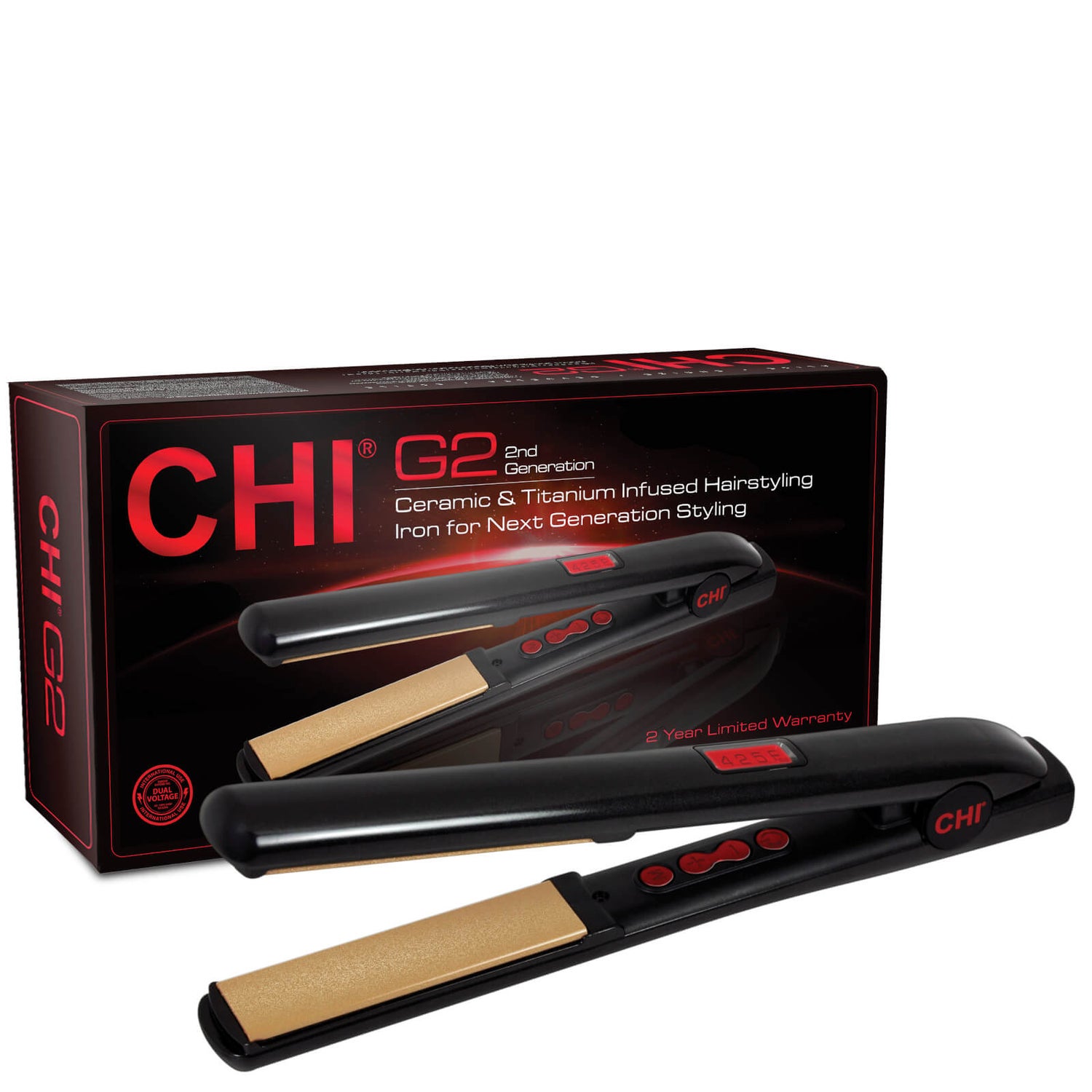 CHI G2 1 Inch Ceramic Titanium Infused Hairstyling Iron (Various Colours)