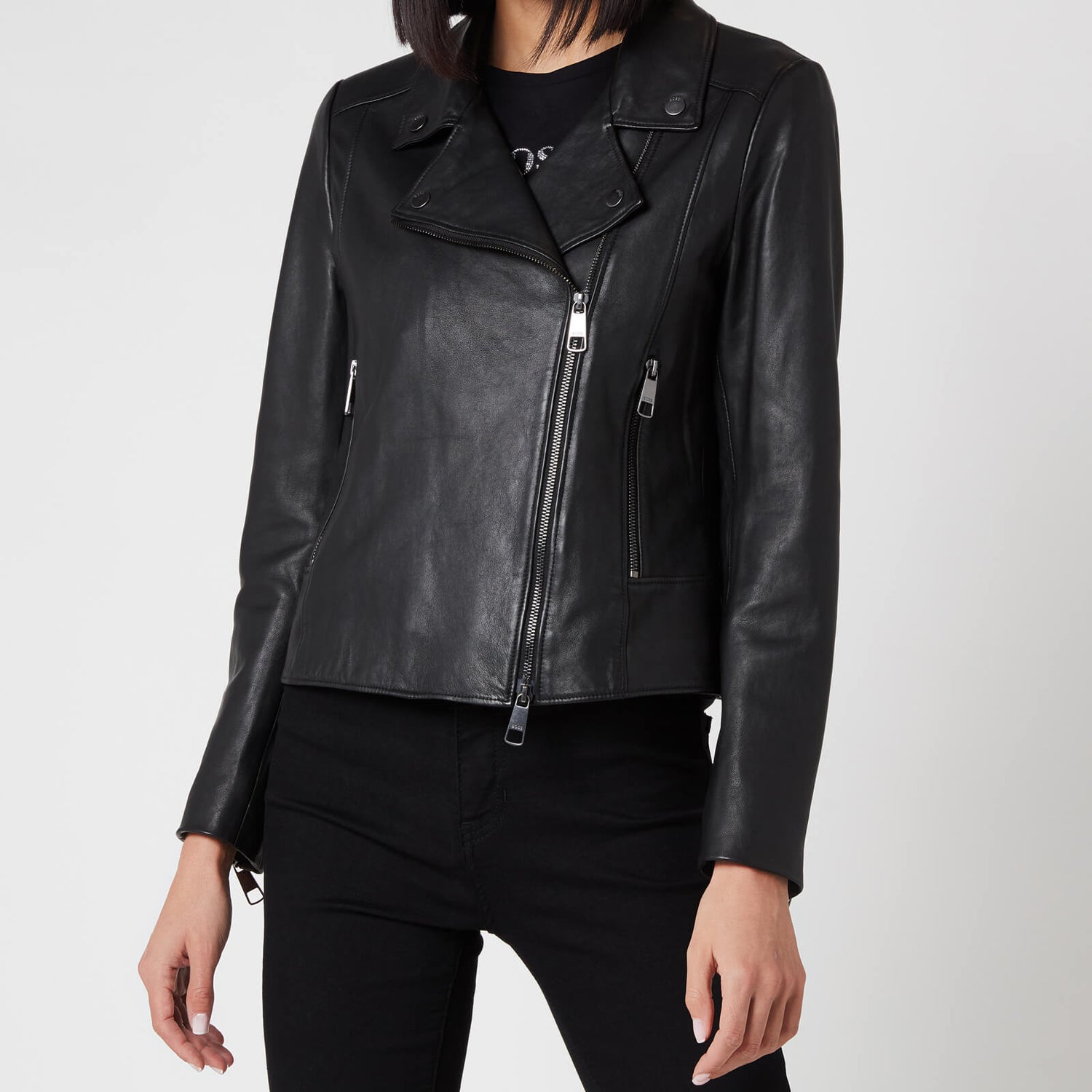 BOSS Women's Sajuana1 Leather Jacket - Black