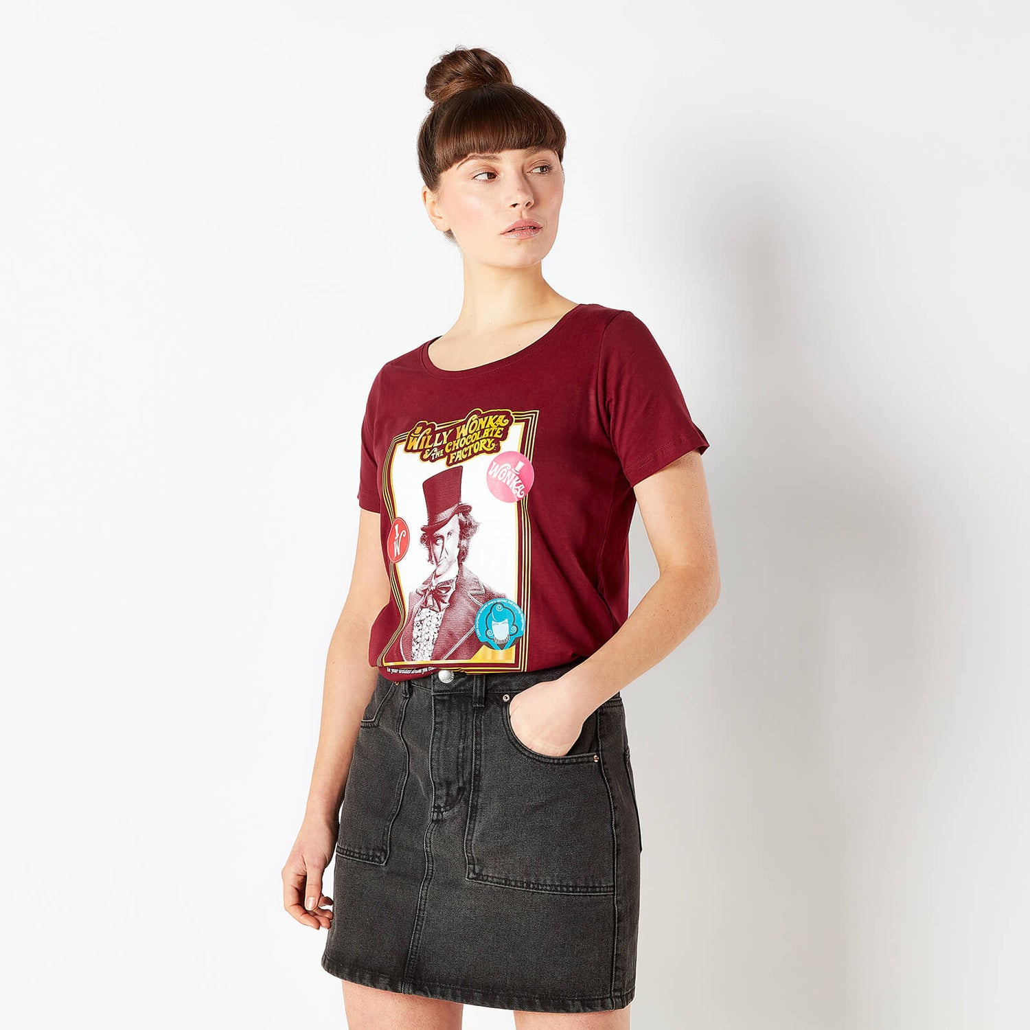 Willy Wonka & The Chocolate Factory Retro Cover Women's T-Shirt - Bordeaux