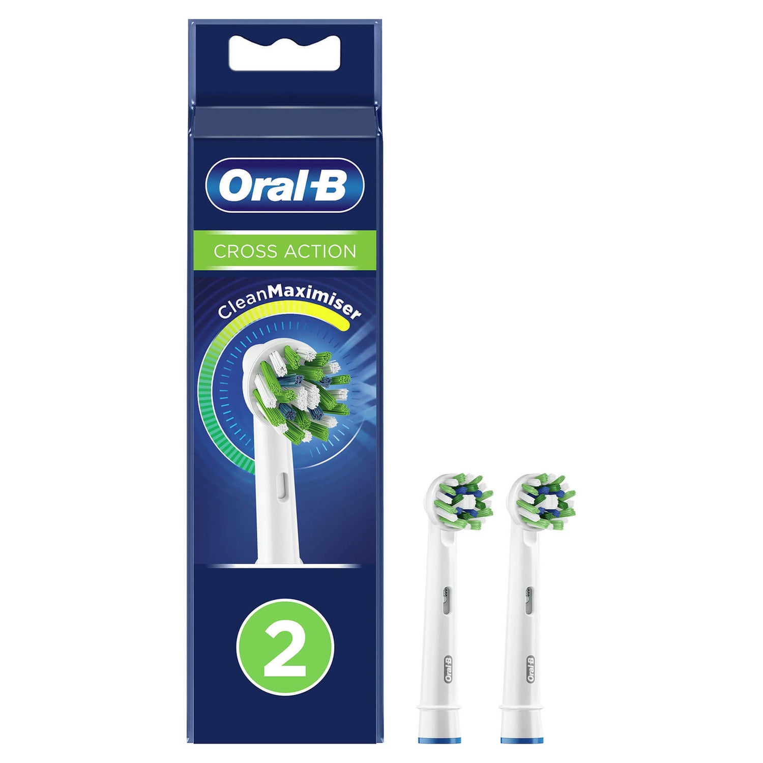 Oral-B CrossAction Toothbrush Head with CleanMaximiser Technology, Pack of 2 Counts