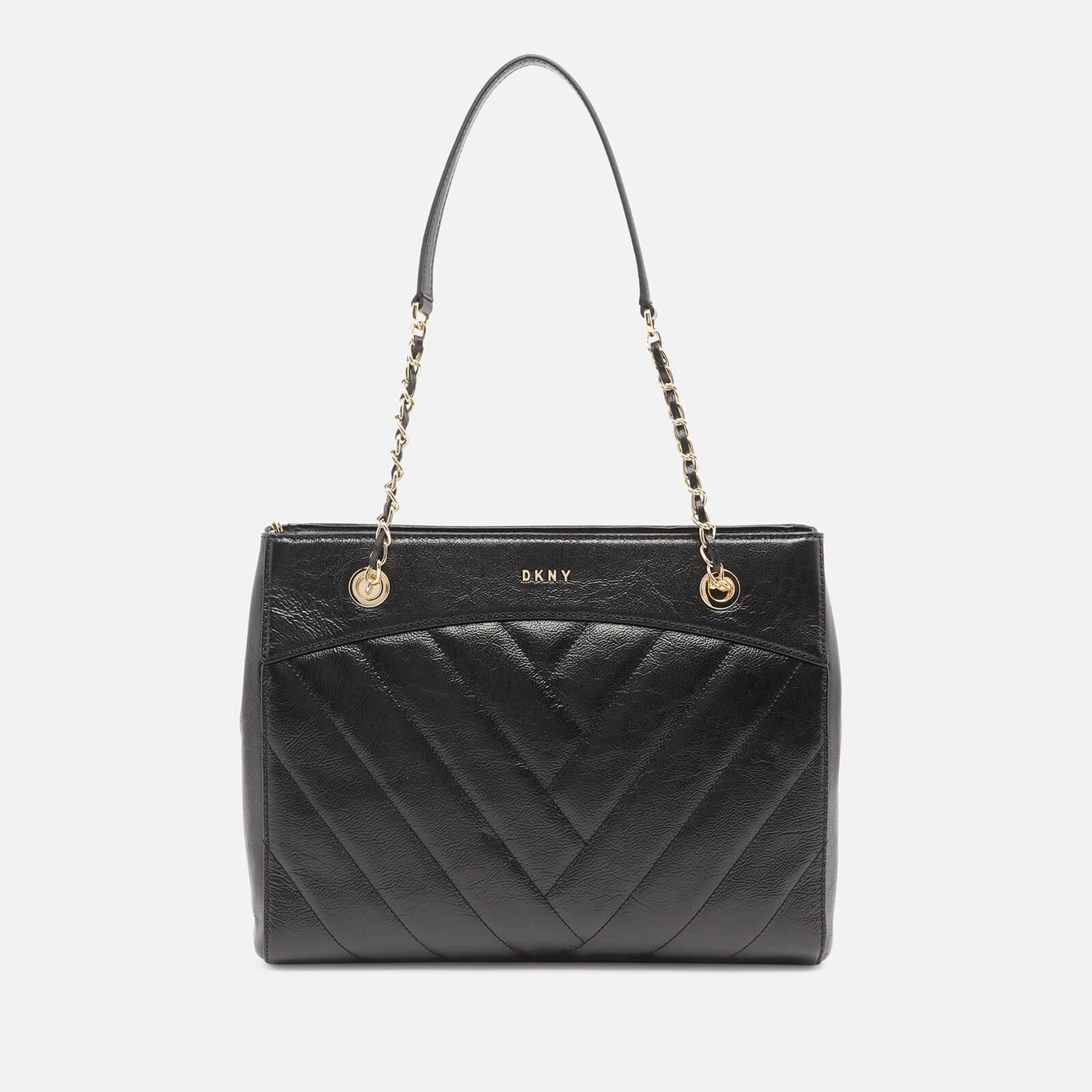 DKNY Women's Cici Quilted Tote Bag - Black/Gold