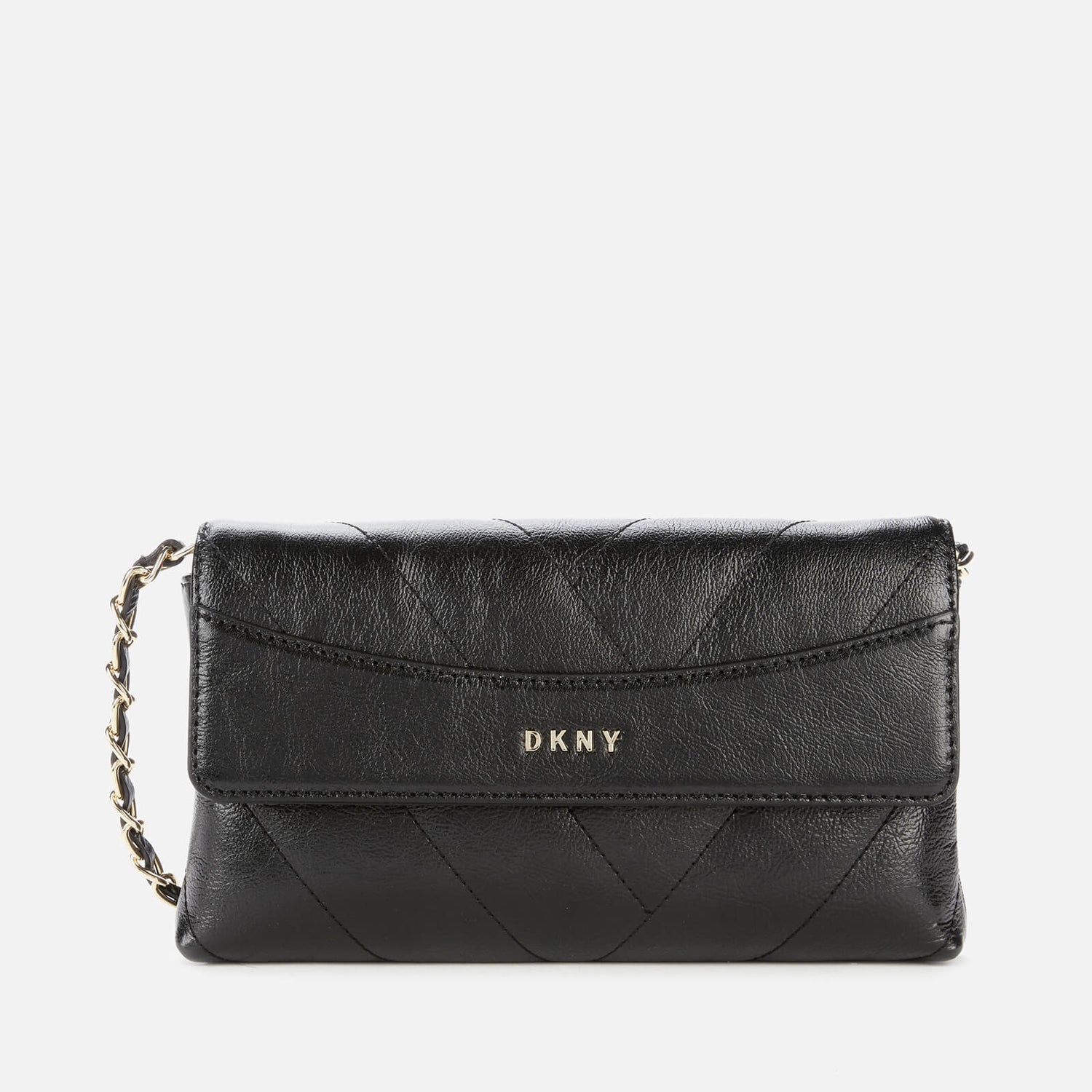 DKNY Women's Cici Quilted Cross Body Bag - Black/Gold
