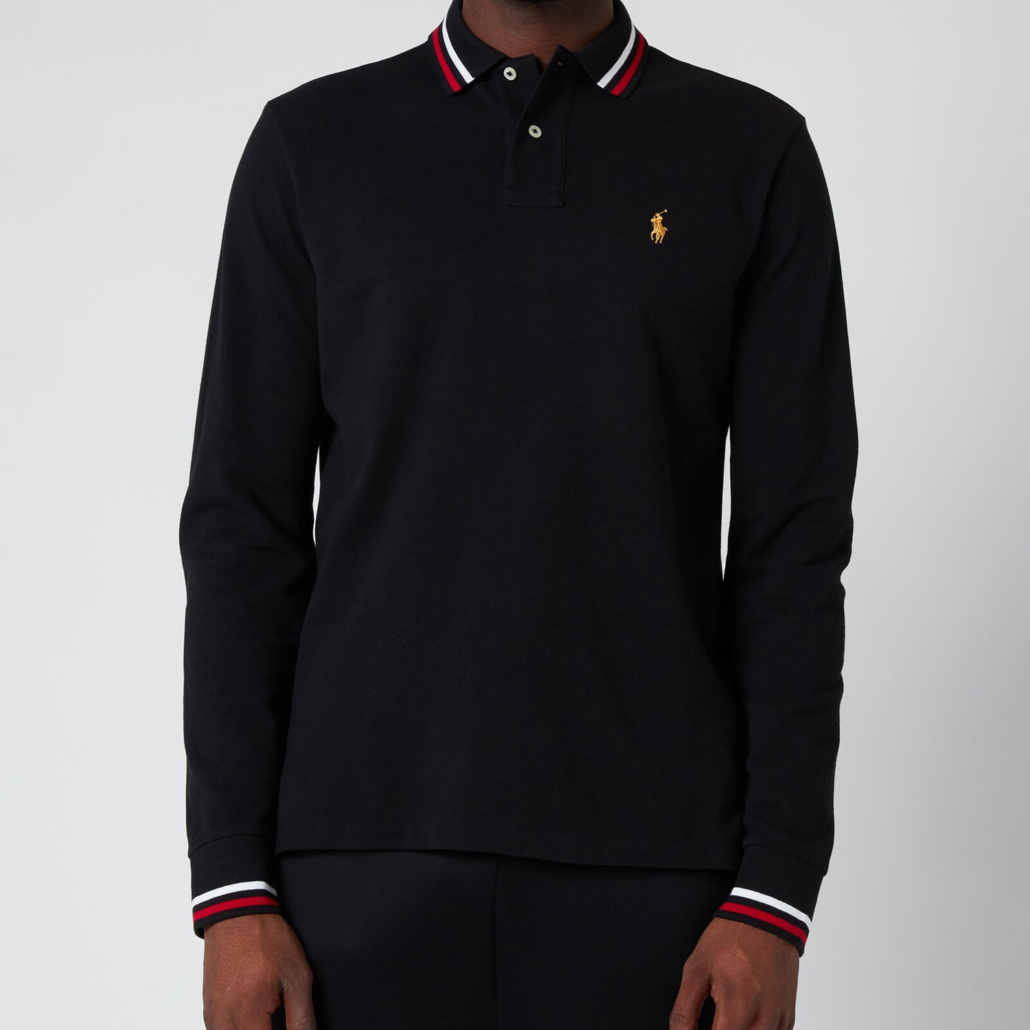 Polo Ralph Lauren Men's Basic Mesh Long Sleeve Slim Fit Polo Shirt - Polo Black