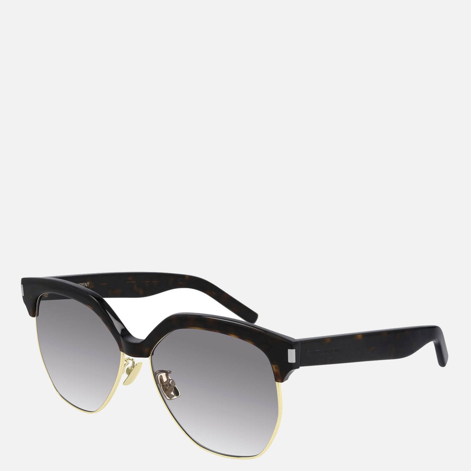 Saint Laurent Women's Half Acetate Frame Sunglasses - Havana/Grey