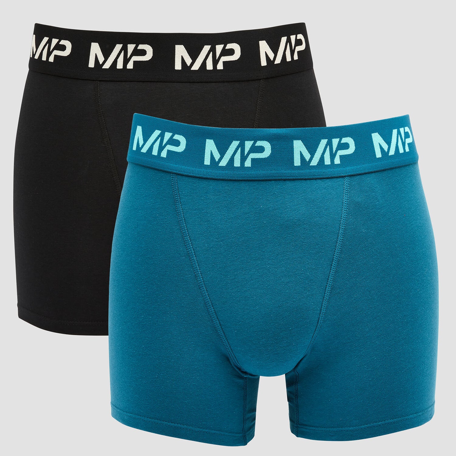 MP Limited Edition Impact Essentials boxershorts voor heren (verpakking met twee stuks) - Zwart/groenblauw