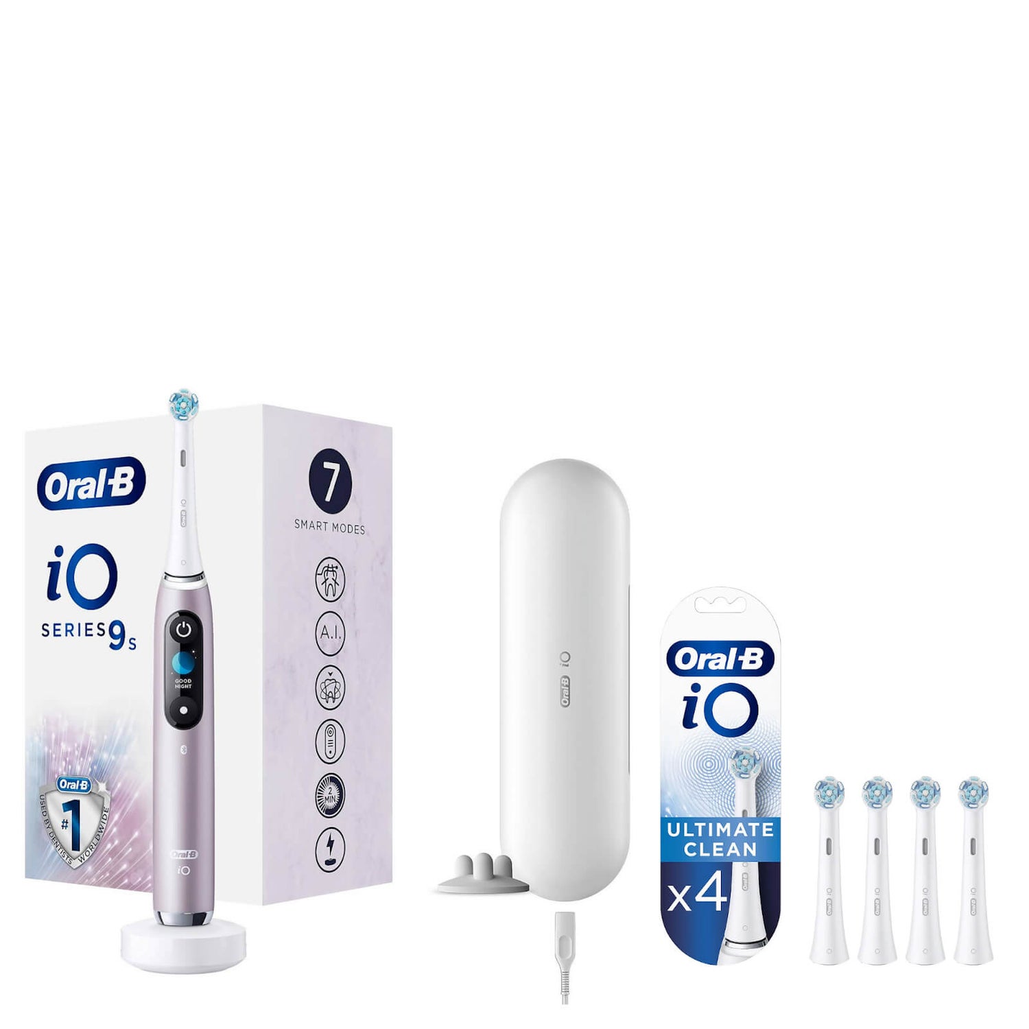 Oral-B iO9s Elektrische Tandenborstel Roze + 4 Opzetborstels