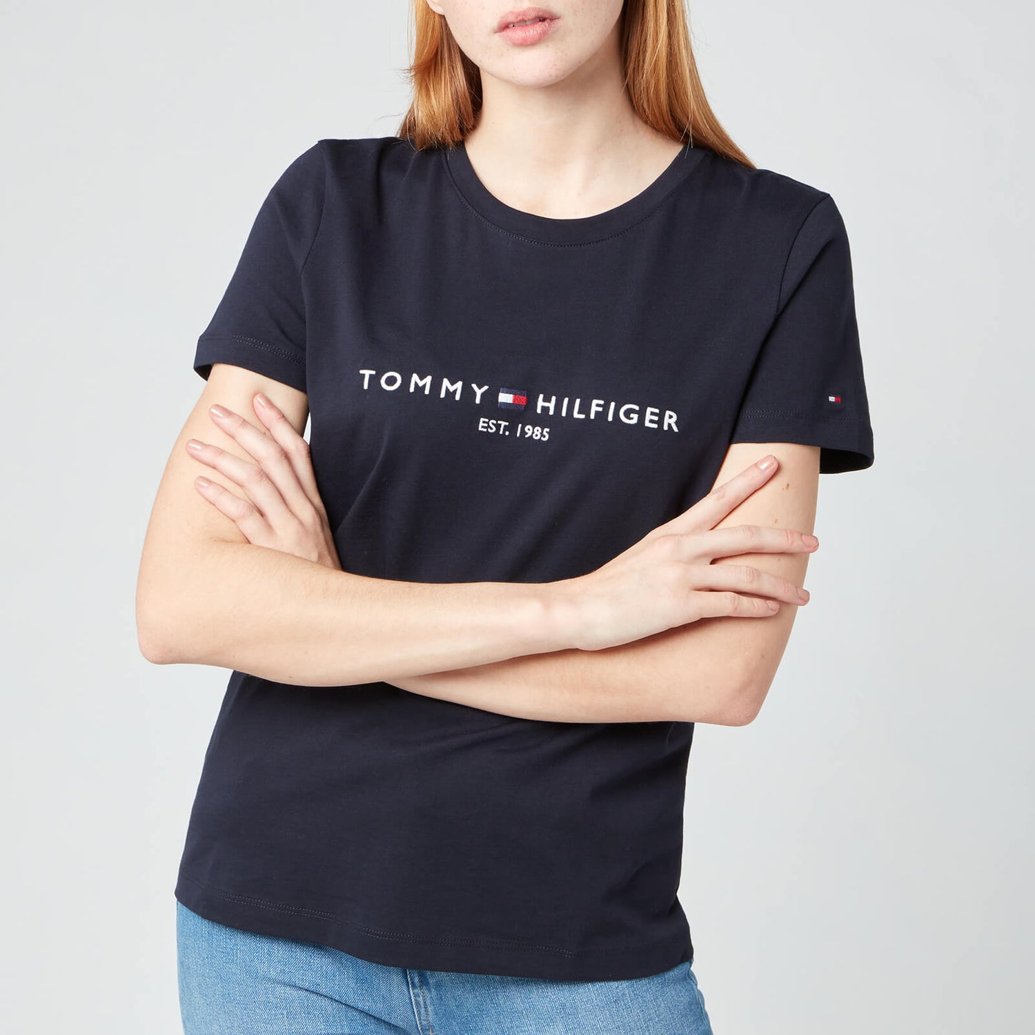 Tommy Hilfiger Women's TH Essentials Hilfiger Regular T-Shirt - Desert Sky