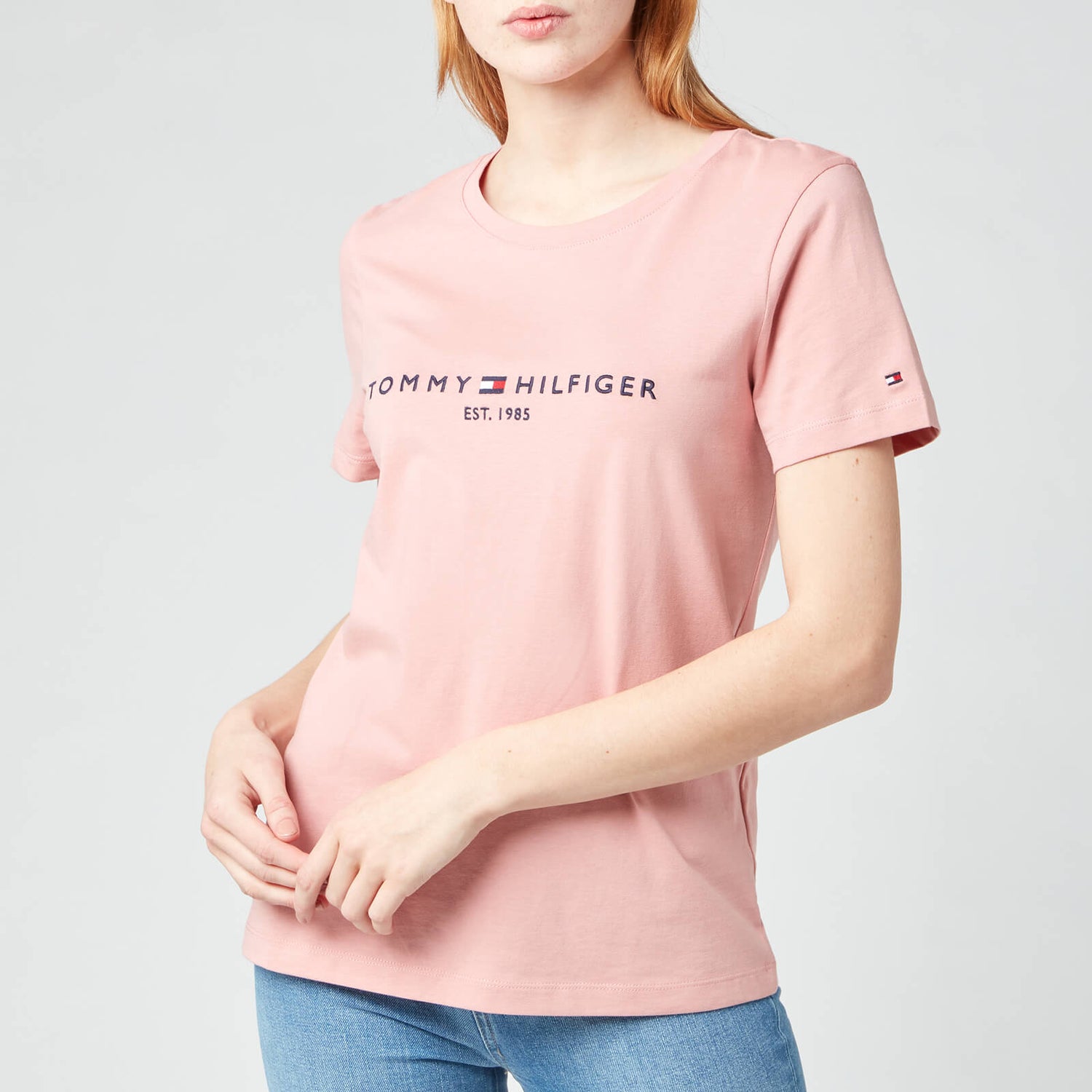 Tommy Hilfiger Women's TH Essentials Hilfiger Regular T-Shirt - Soothing Pink