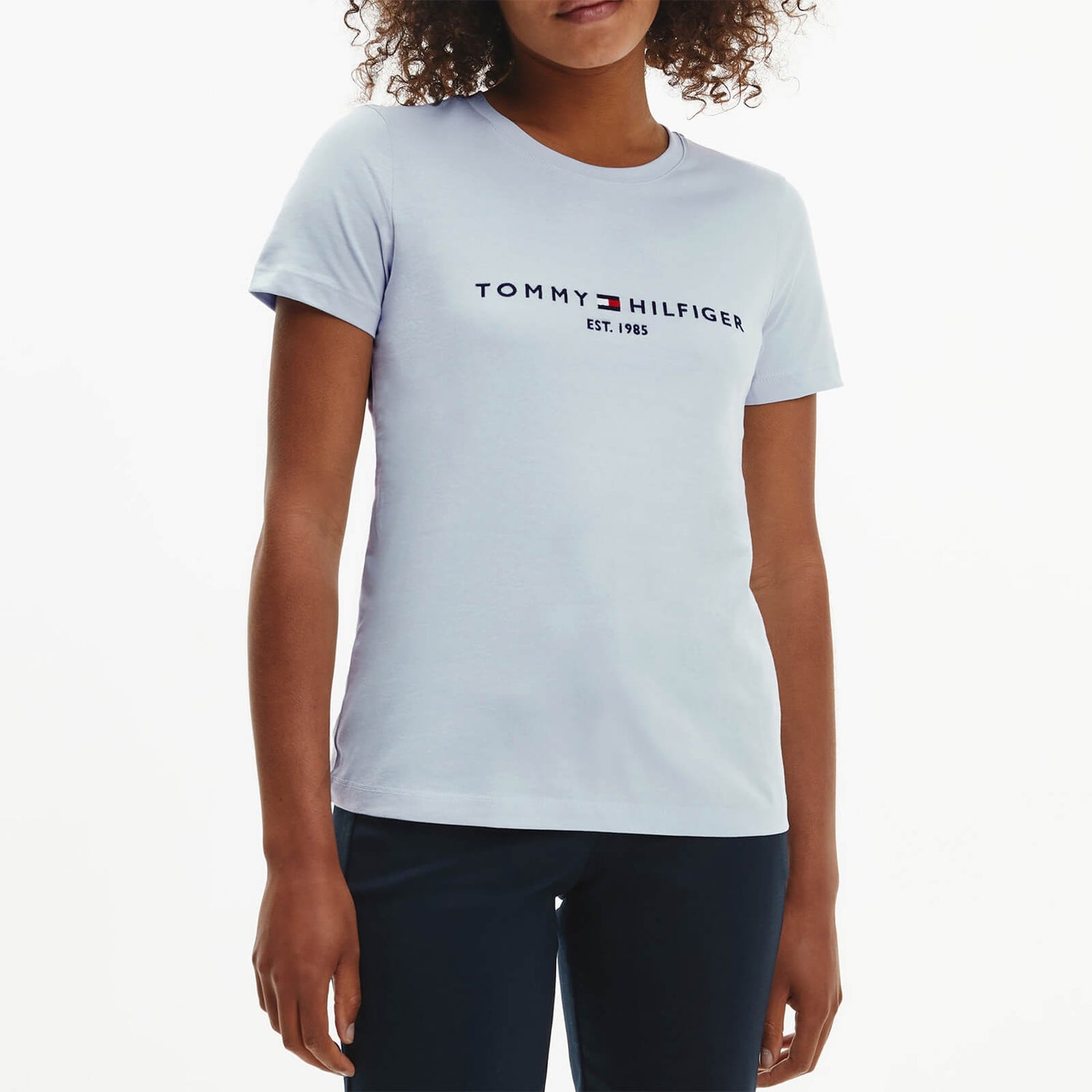 Tommy Hilfiger Women's TH Essentials Hilfiger Regular T-Shirt - Breezy Blue