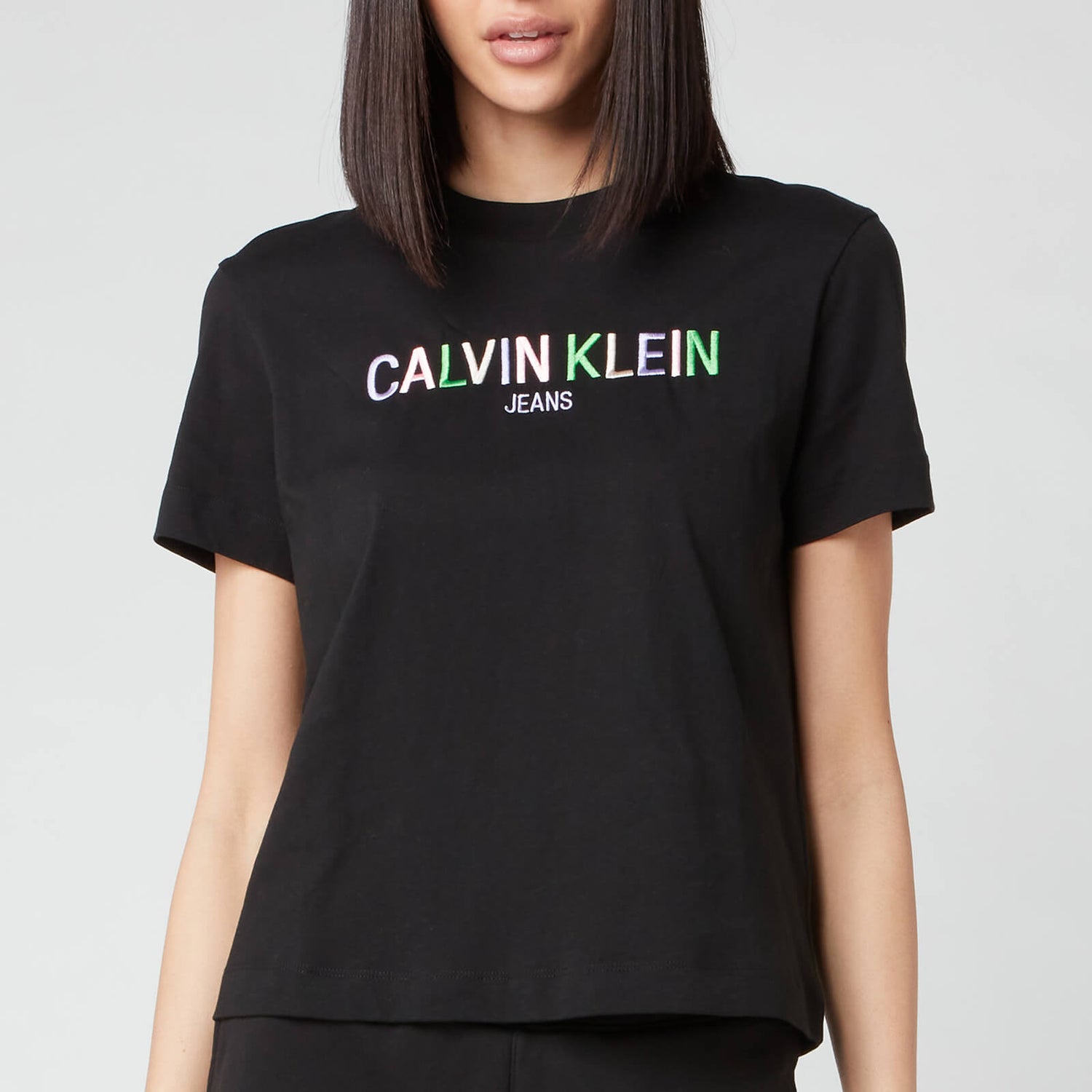 Calvin Klein Jeans Women's Multicoloured Logo T-Shirt - CK Black